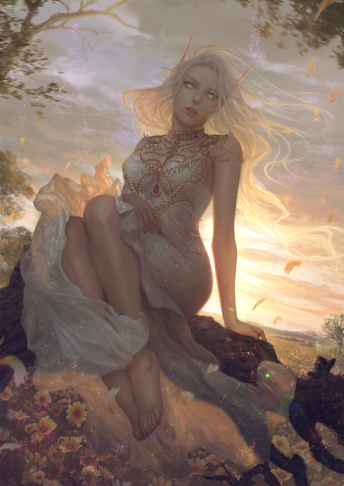 Fantasy Elf Woman by Ina Wong HD Phone Wallpaper