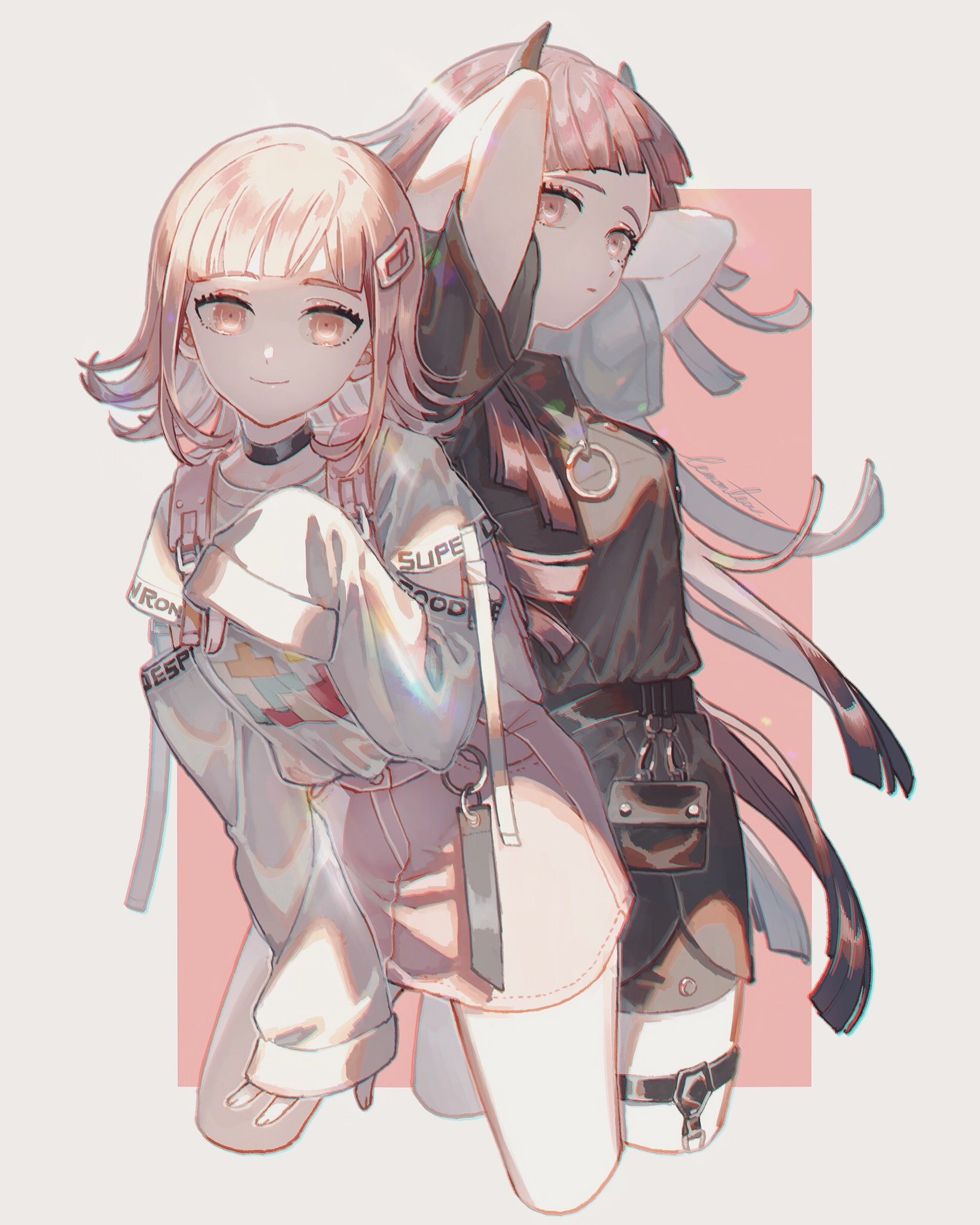 Chiaki Nanami and Himiko Yumeno from Danganronpa HD Phone Wallpaper