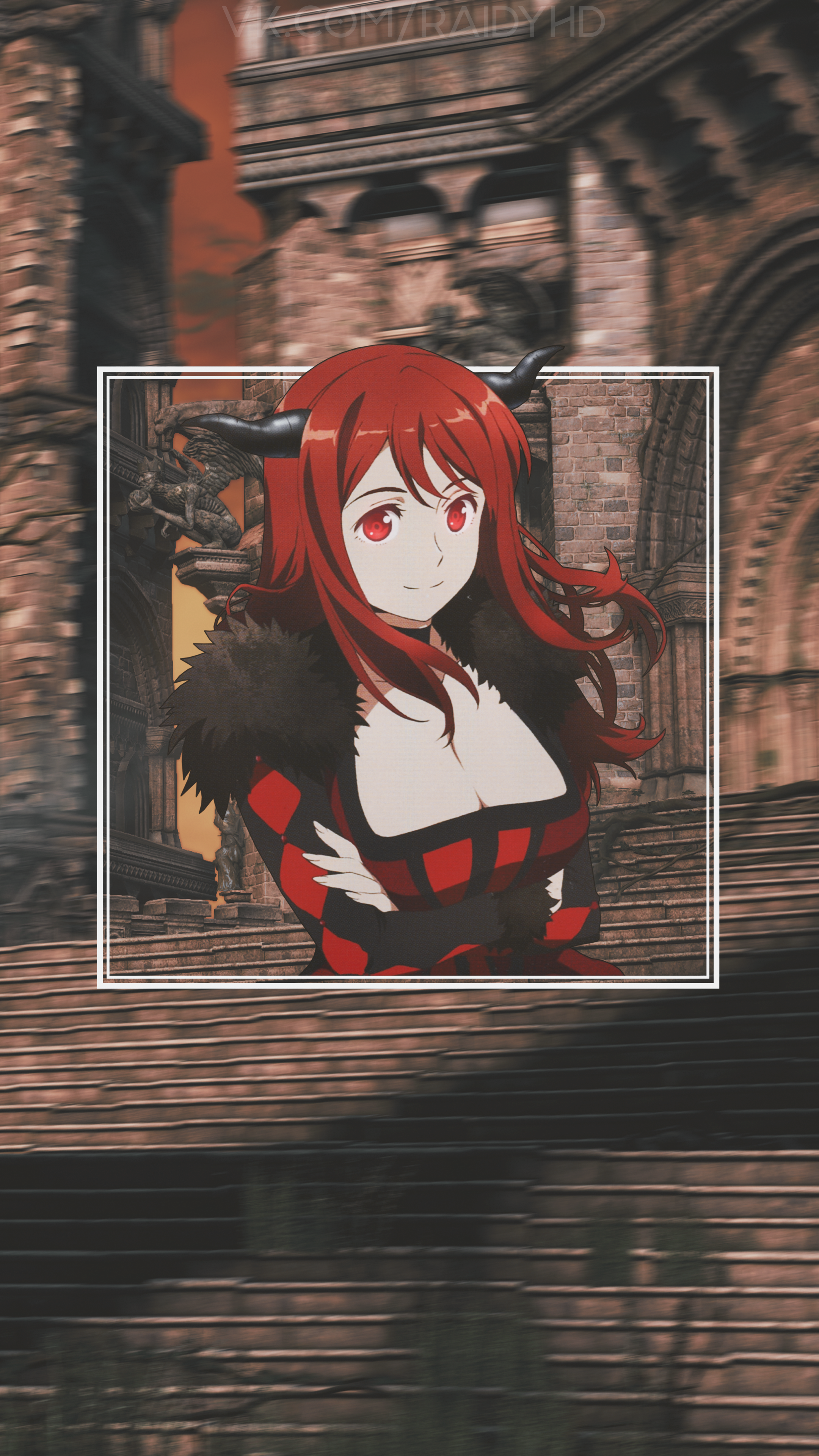 Maou from Maoyuu Maou Yuusha with horns HD Phone Wallpaper