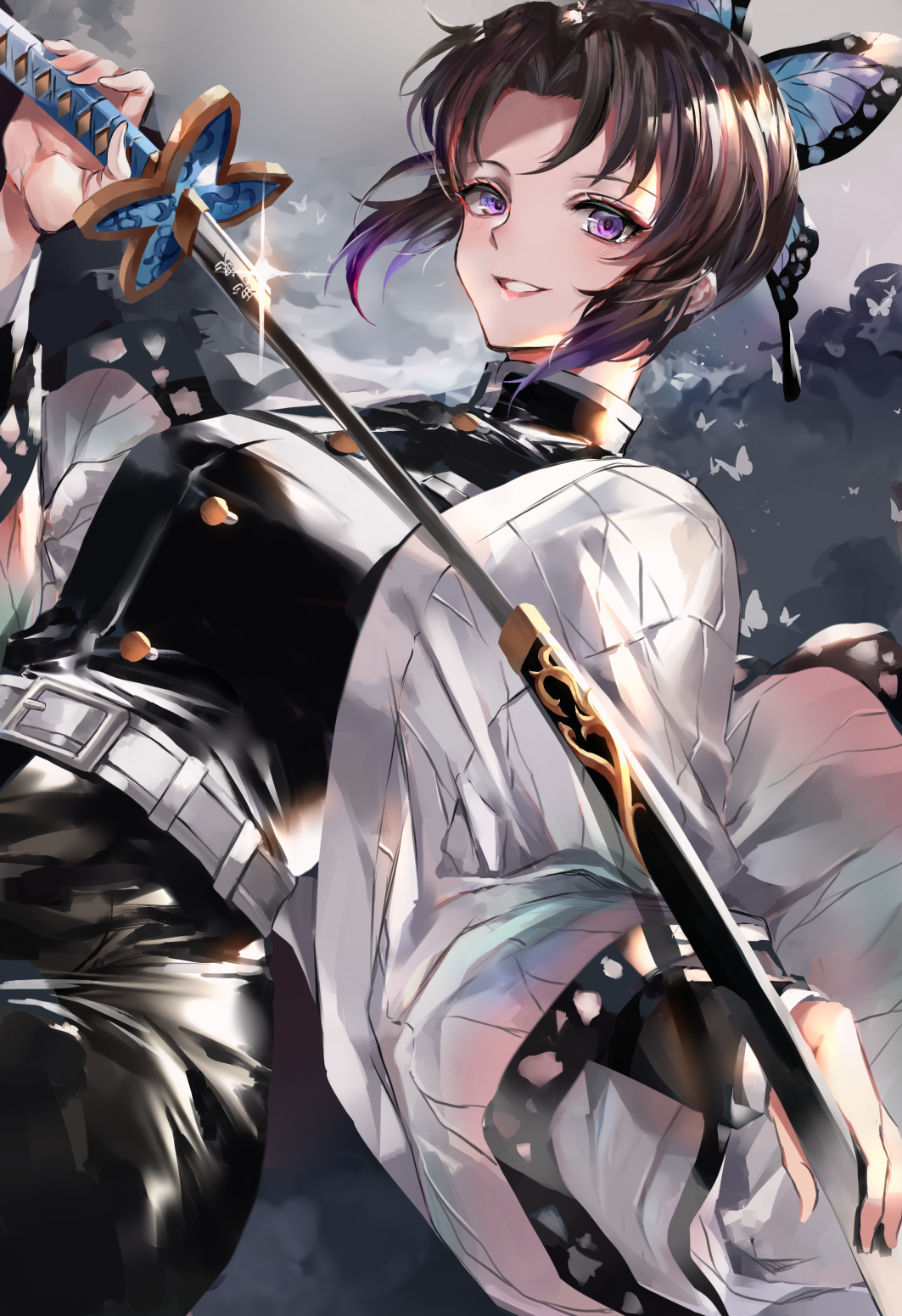 Kochou Shinobu from Kimetsu no Yaiba HD Phone Wallpaper