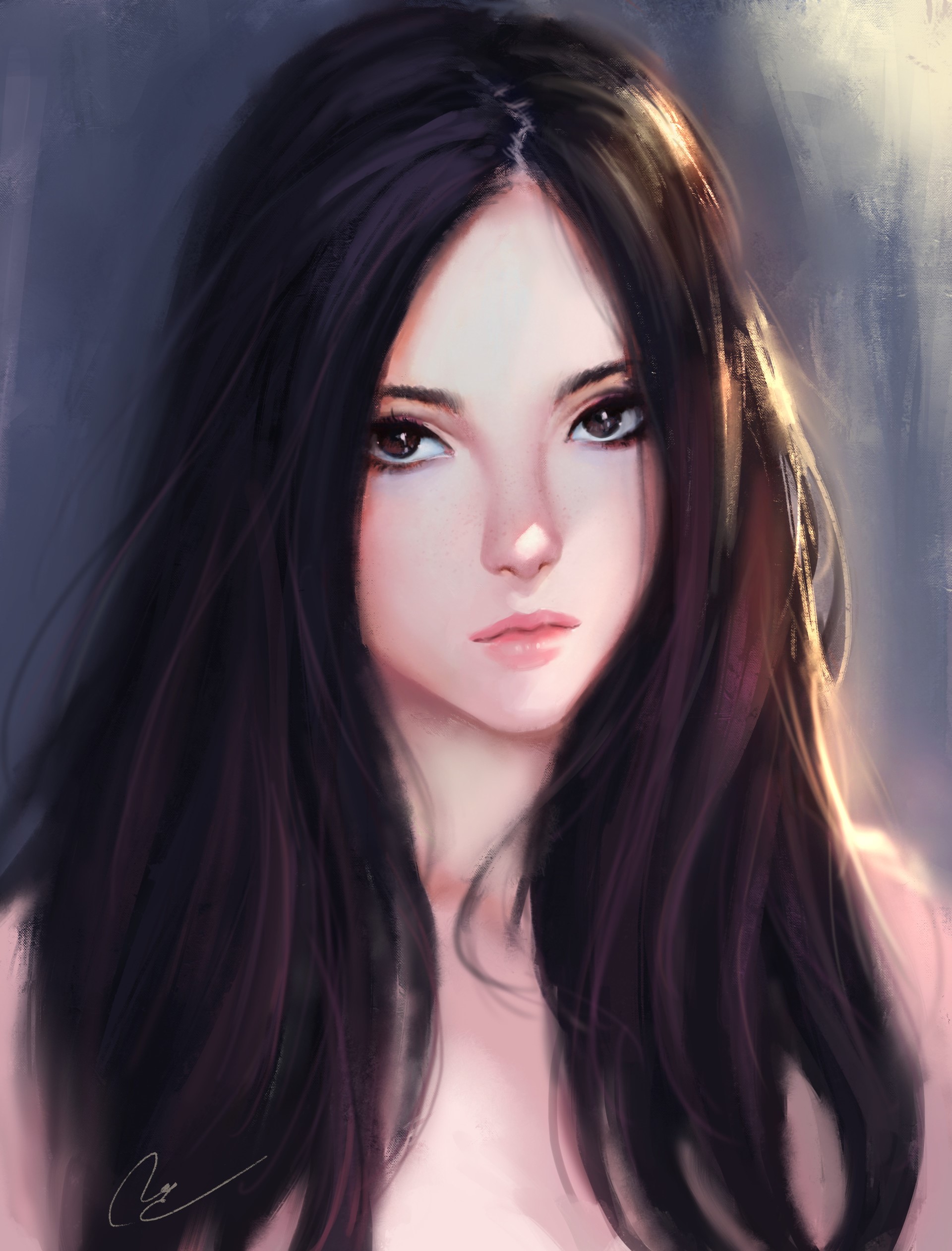 Artwork of a woman by Vu Nguyen HD Phone Wallpaper