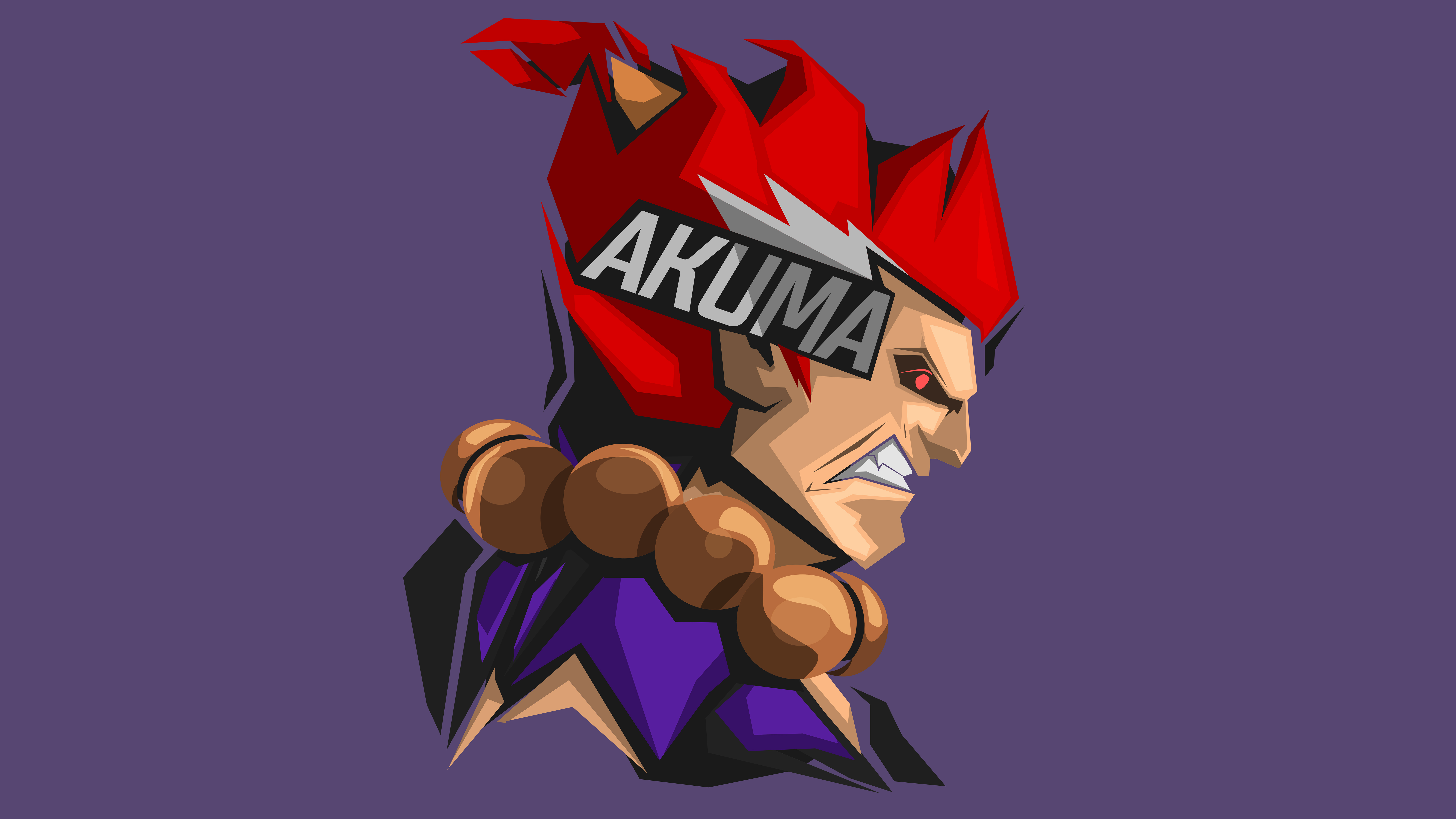 8K, 4K, Akuma, Street Fighter, Minimal, Headshot HD Wallpaper