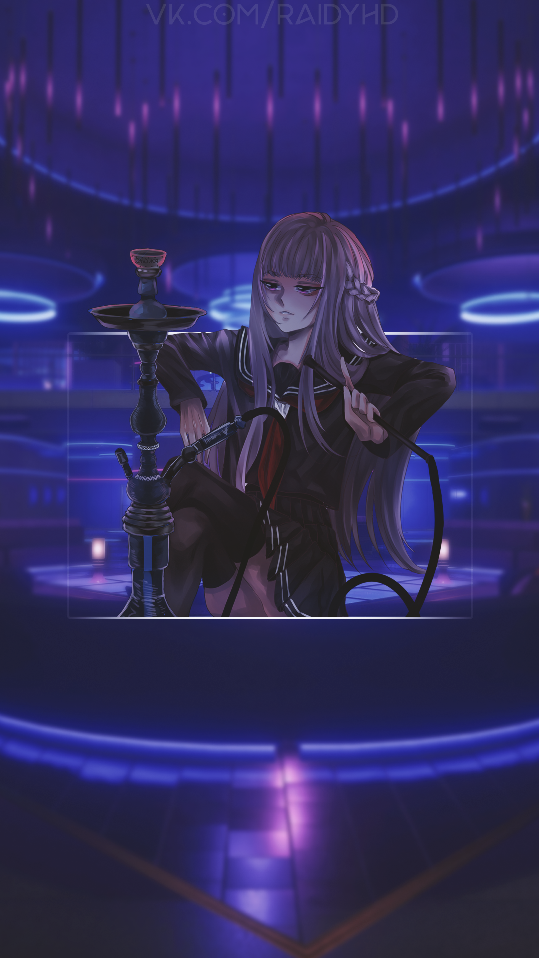 Kyoko Kirigiri with a hookah HD Phone Wallpaper
