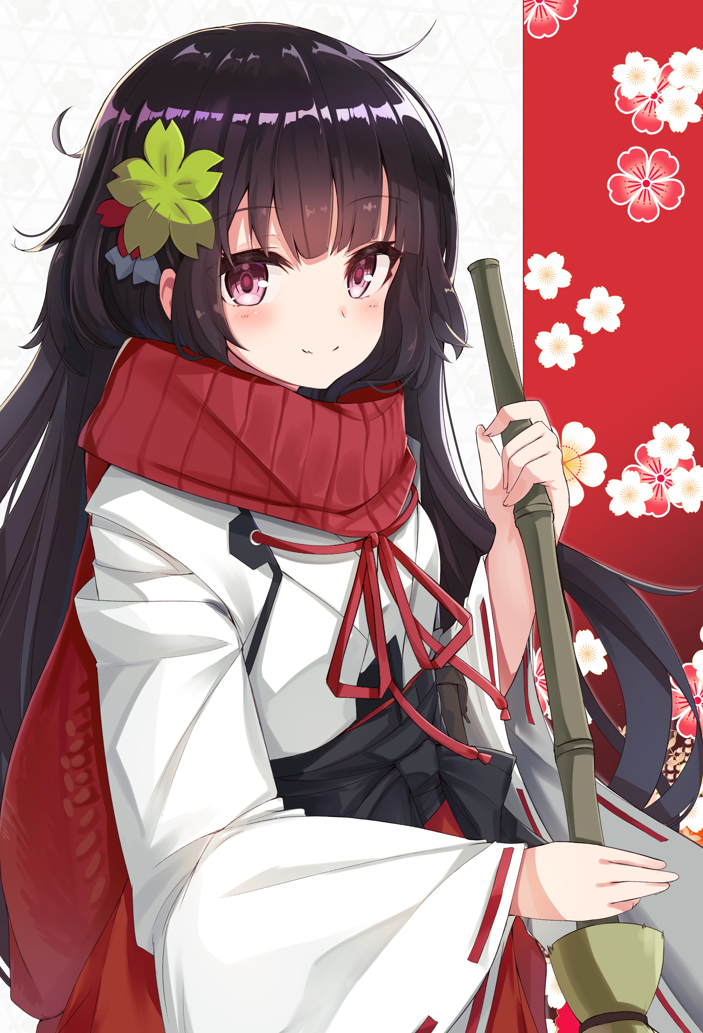 Type 100 from Girls Frontline holding a broom HD Phone Wallpaper