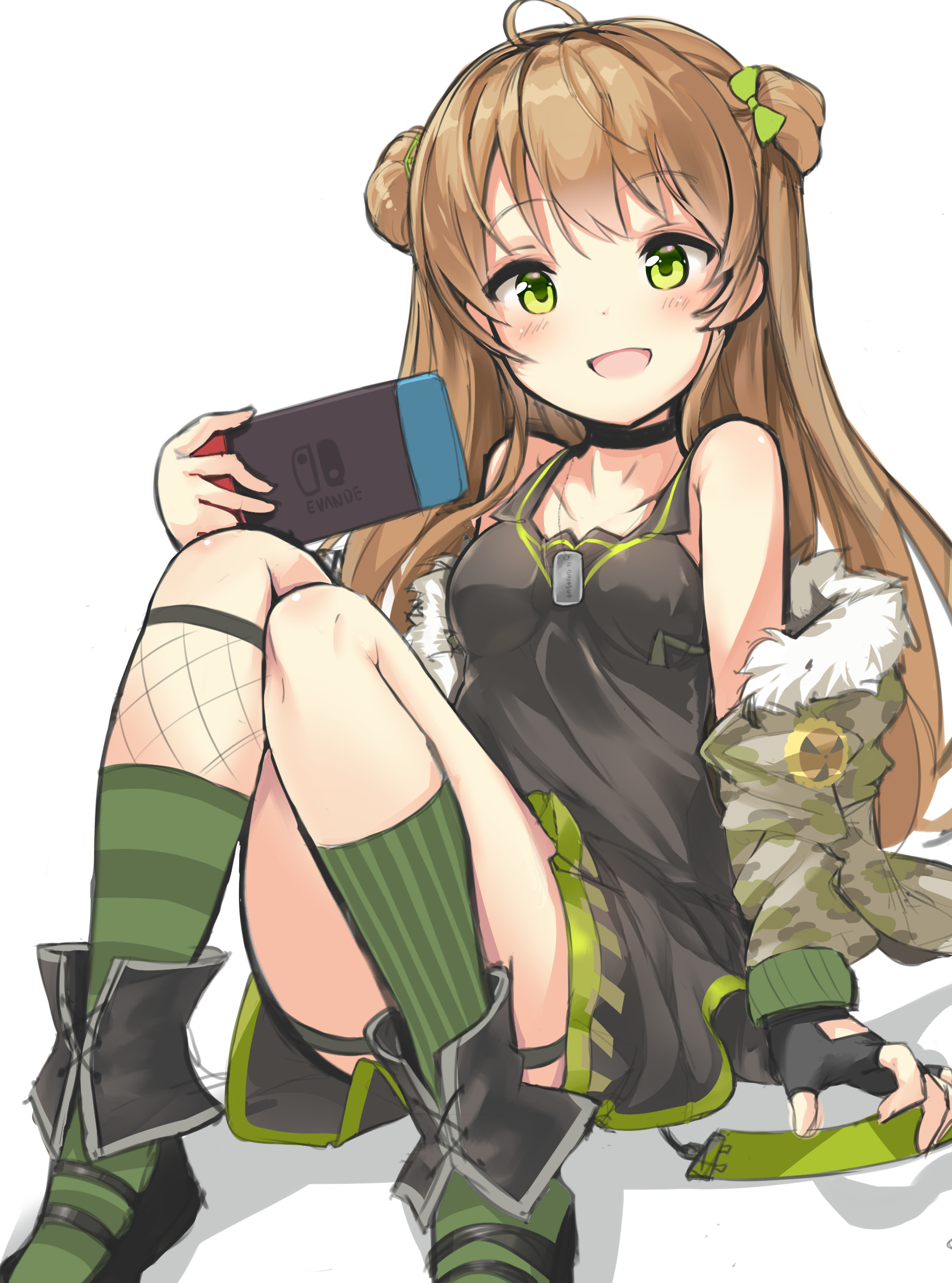 AM RFB from Girls Frontline holding a Nintendo Switch HD Phone Wallpaper