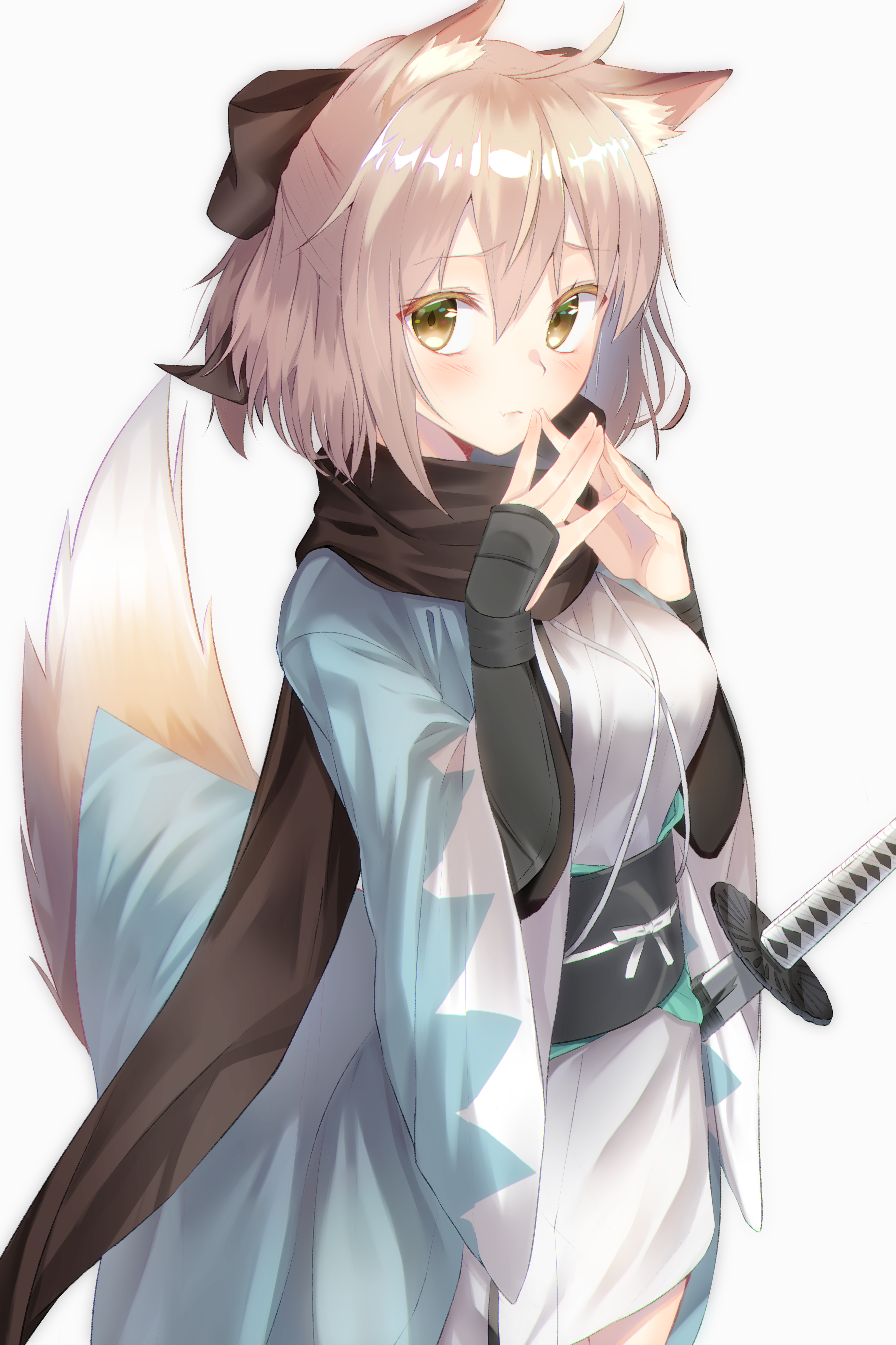 Okita Souji from Fate/Grand Order Artwork HD Phone Wallpaper