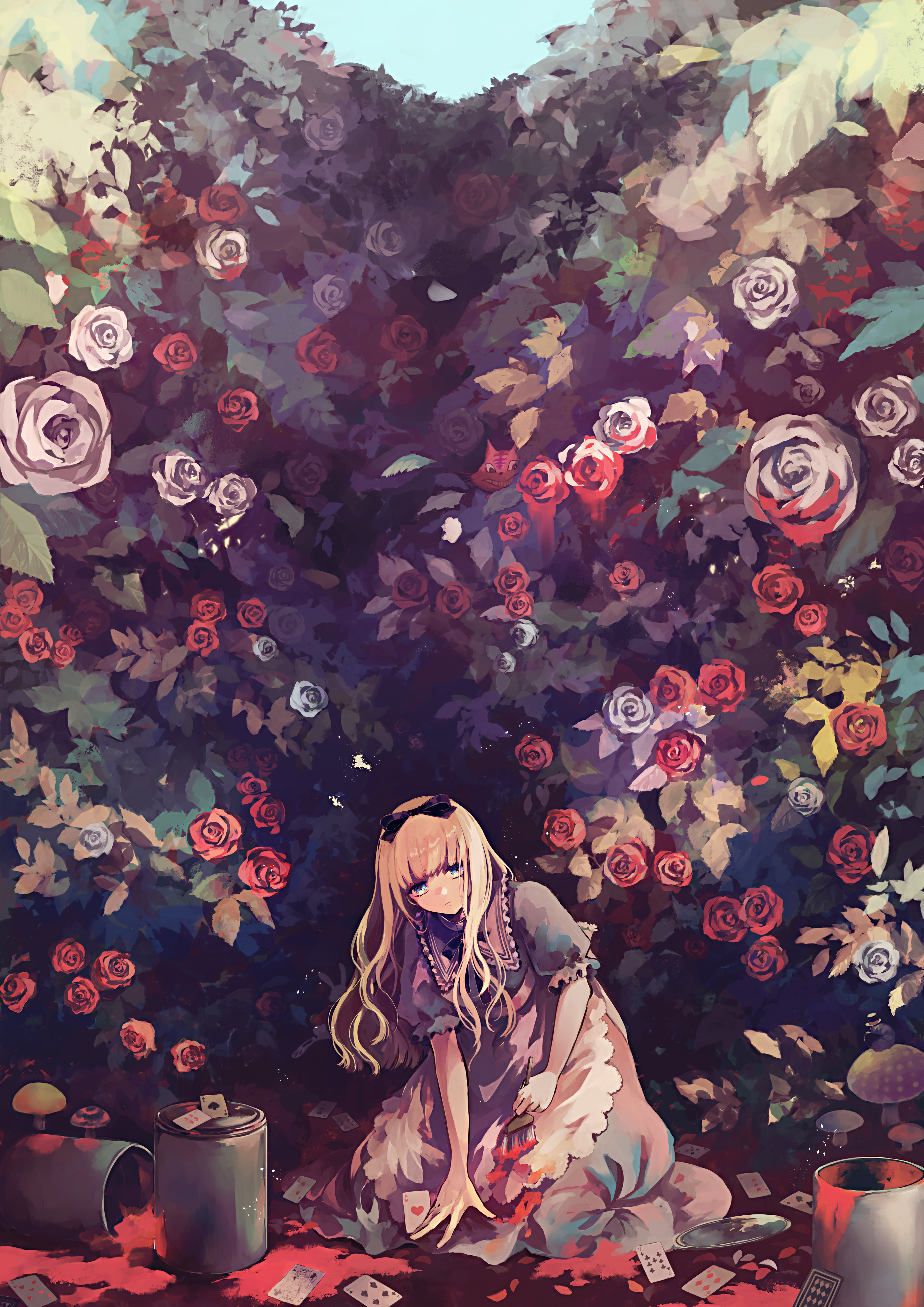 Alice from Alice in Wonderland painting HD Phone Wallpaper