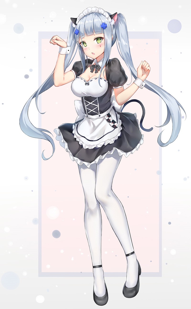 HK416 from Girls Frontline as a cat girl maid HD Phone Wallpaper
