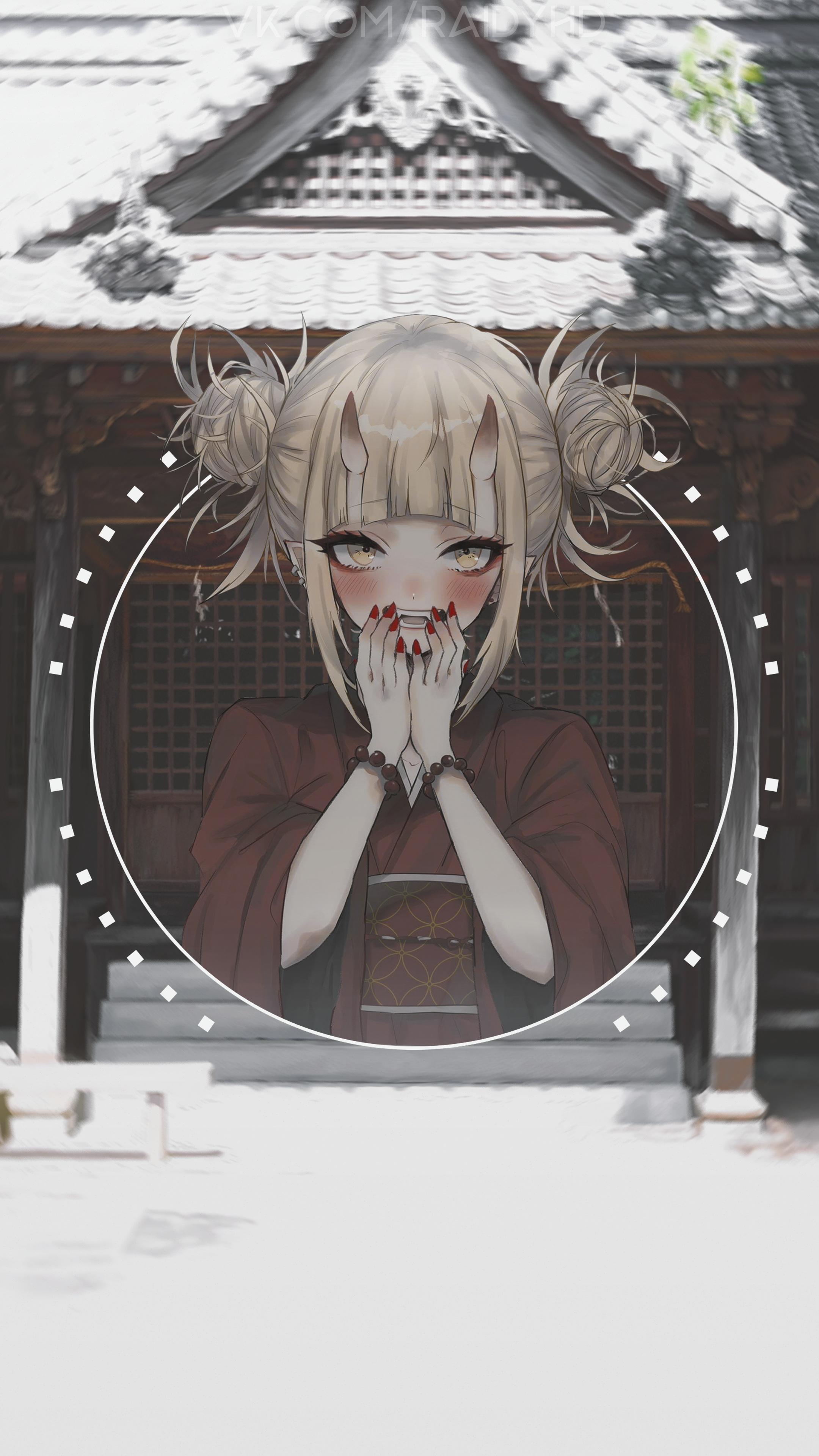 Himiko Toga from Boku no Hero Academia in front of a shrine HD Phone Wallpaper