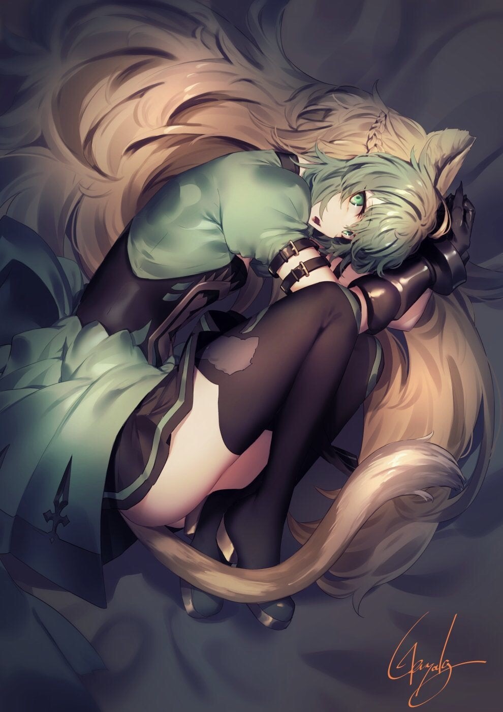 Atalanta from Fate/Apocrypha with cat ears and tail HD Phone Wallpaper