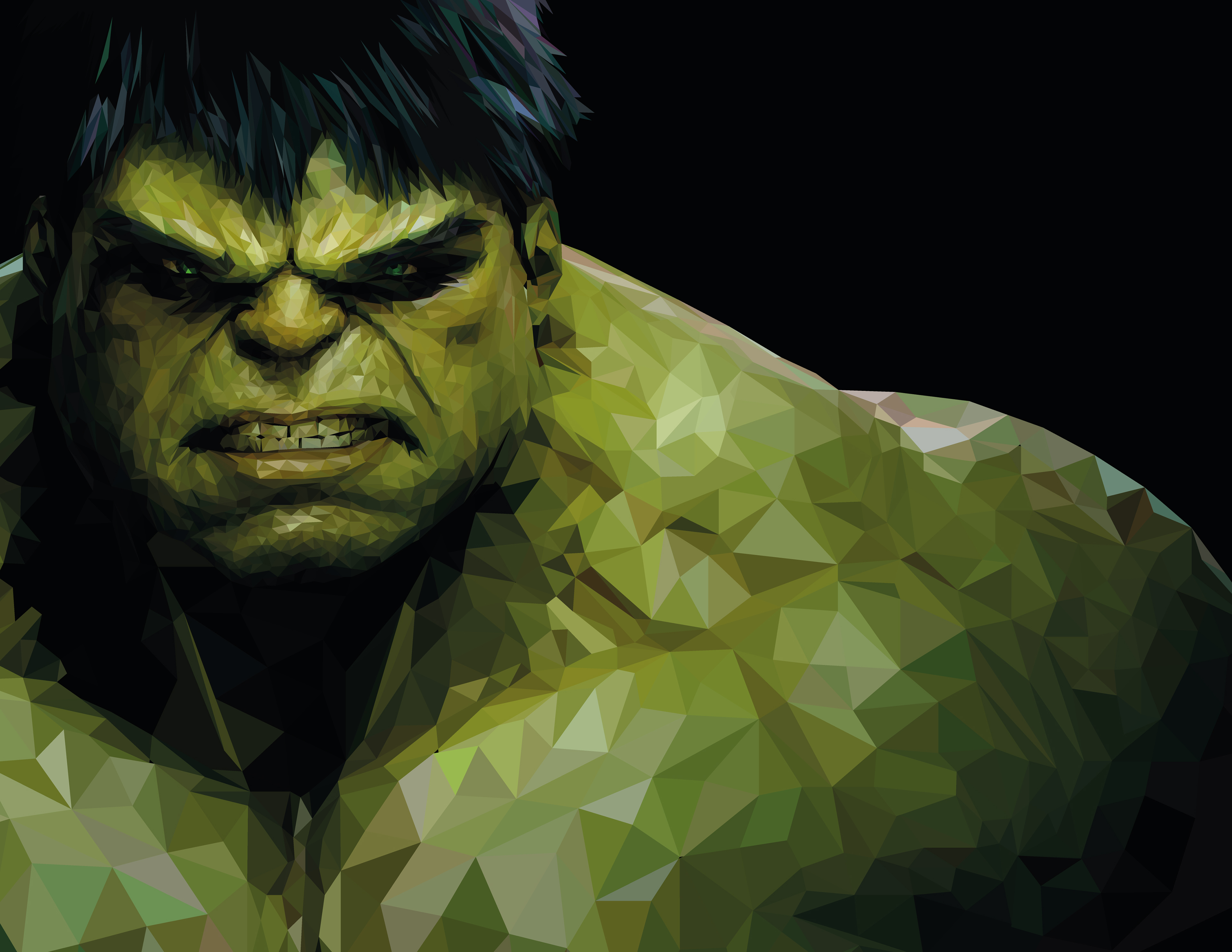 Hulk from Marvel Comics, Low poly art HD Wallpaper