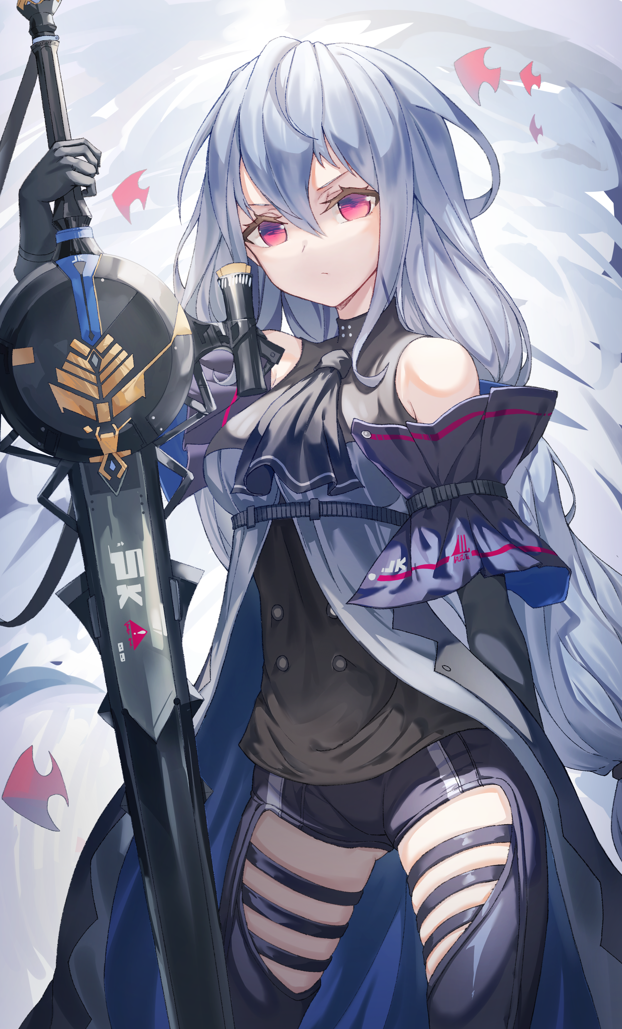 Skadi from Arknights holding a sword HD Phone Wallpaper
