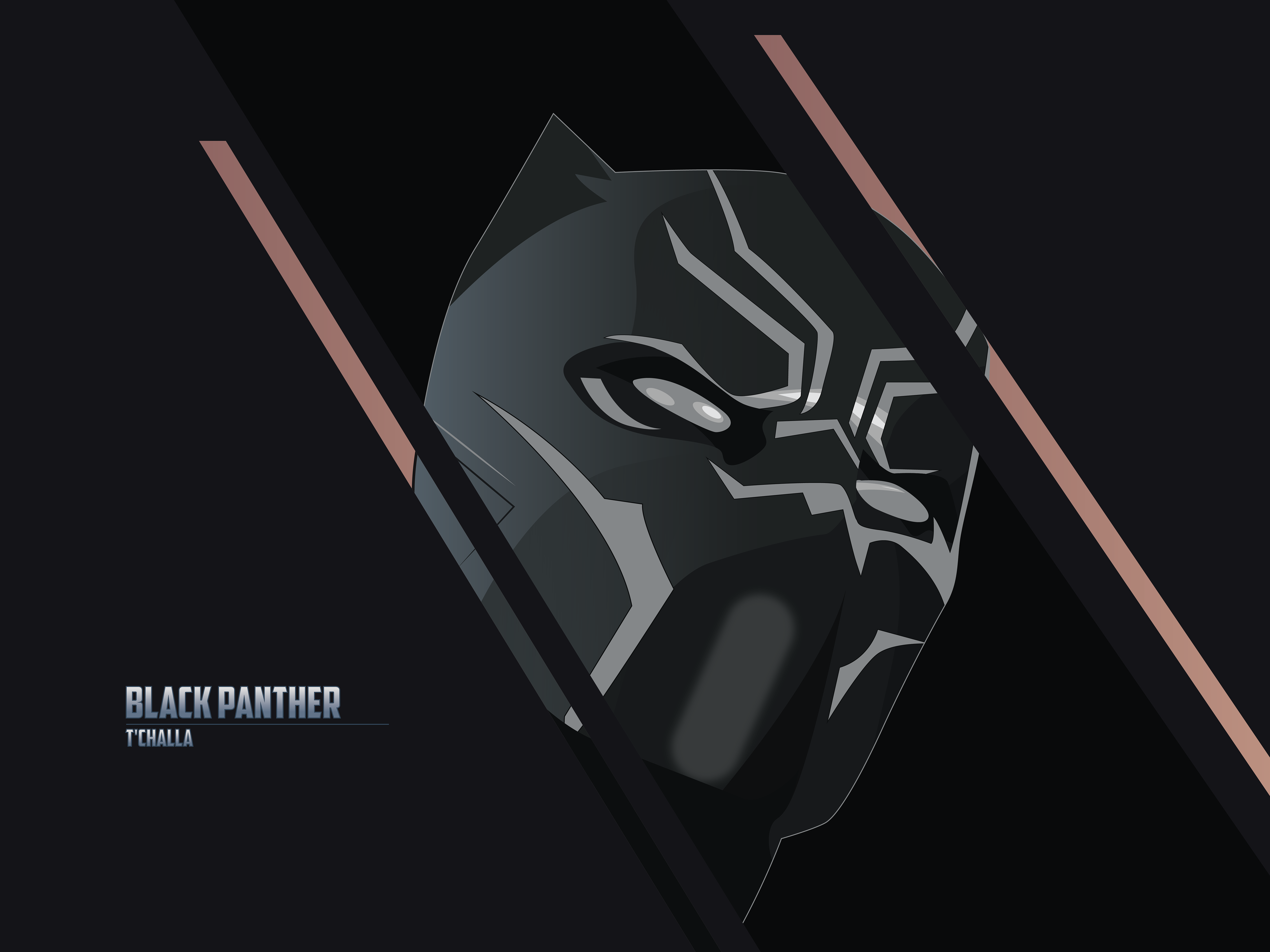 Black Panther T'Challa Minimalist Art 4K HD Wallpaper