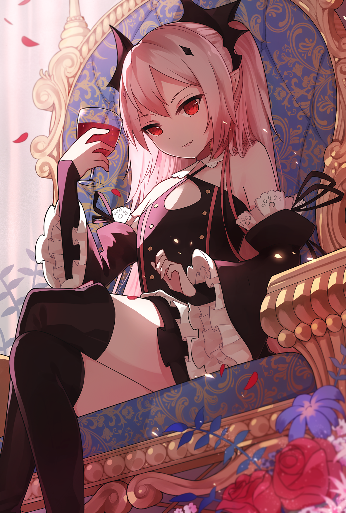 Krul Tepes from Owari No Seraph sitting on a throne HD Phone Wallpaper