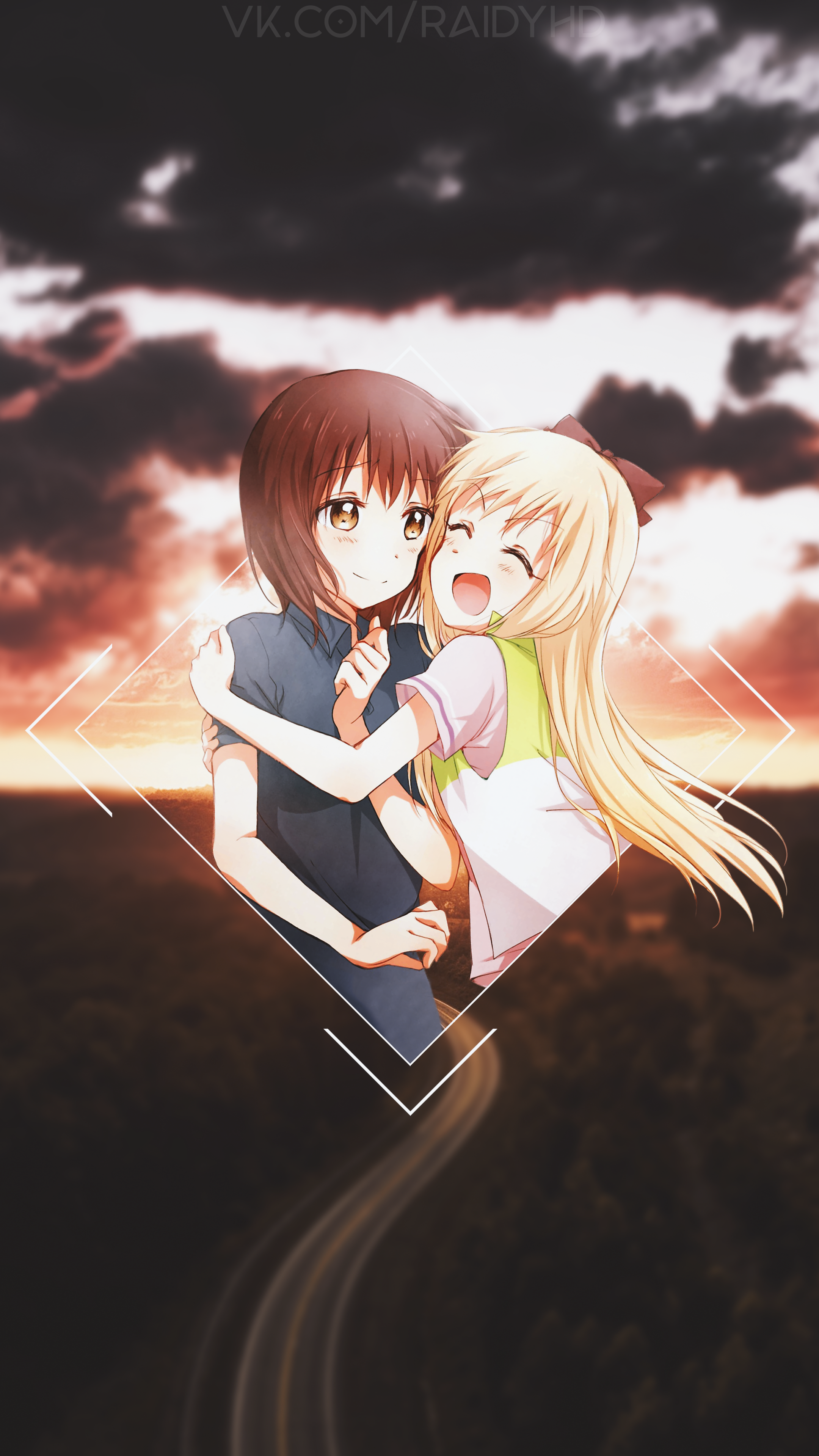 Funami Yui and Toshinou Kyouko from Yuru Yuri HD Phone Wallpaper