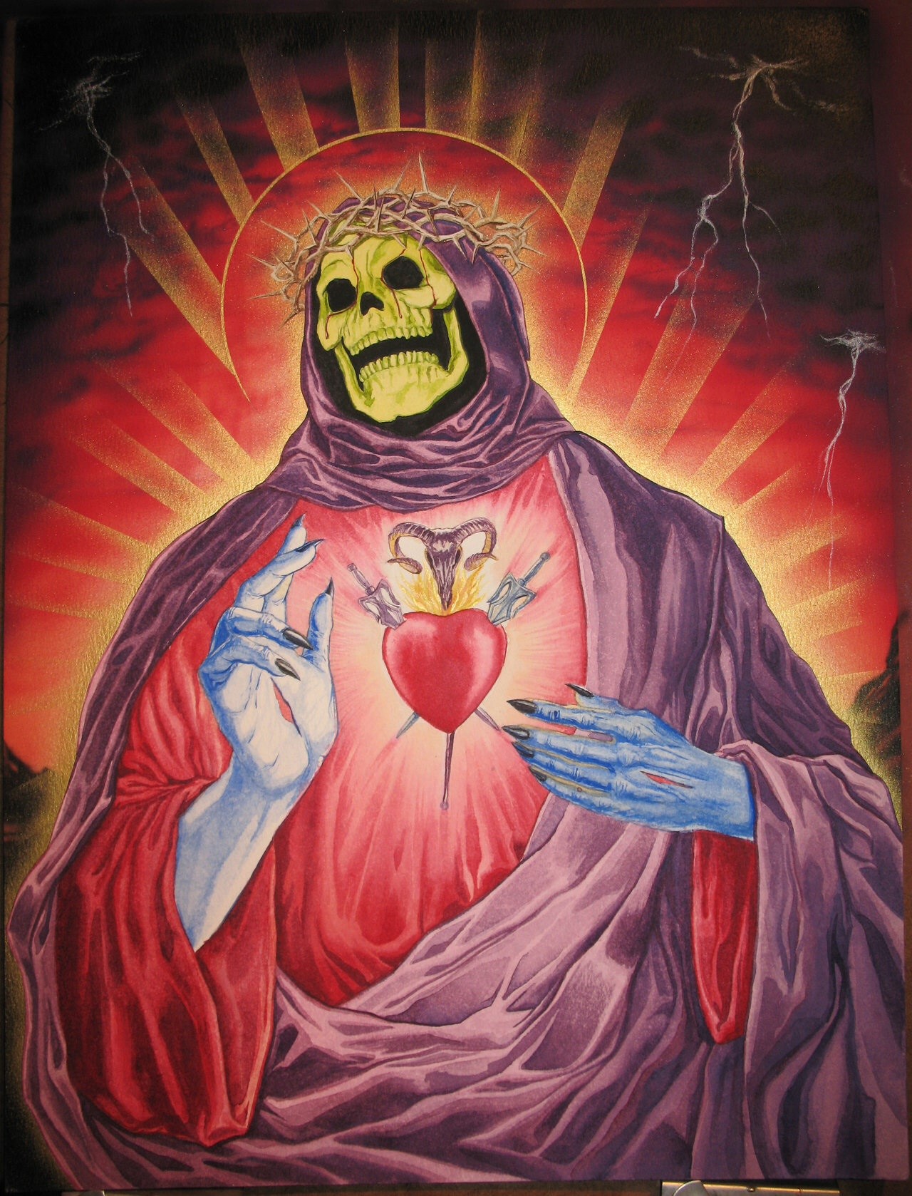 Skeletor as Jesus Christ artwork HD Phone Wallpaper