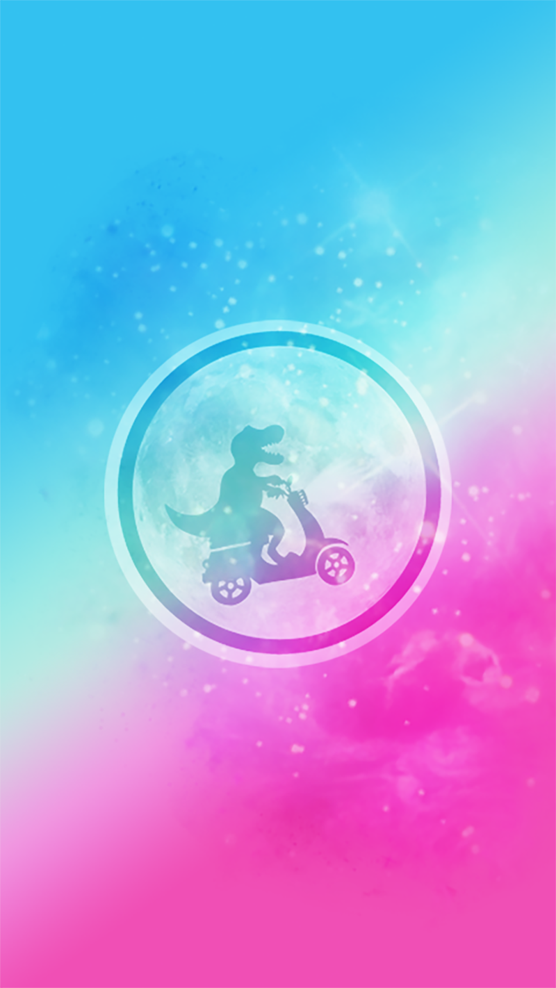 Tyrannosaurus rex riding a moped in space HD Phone Wallpaper