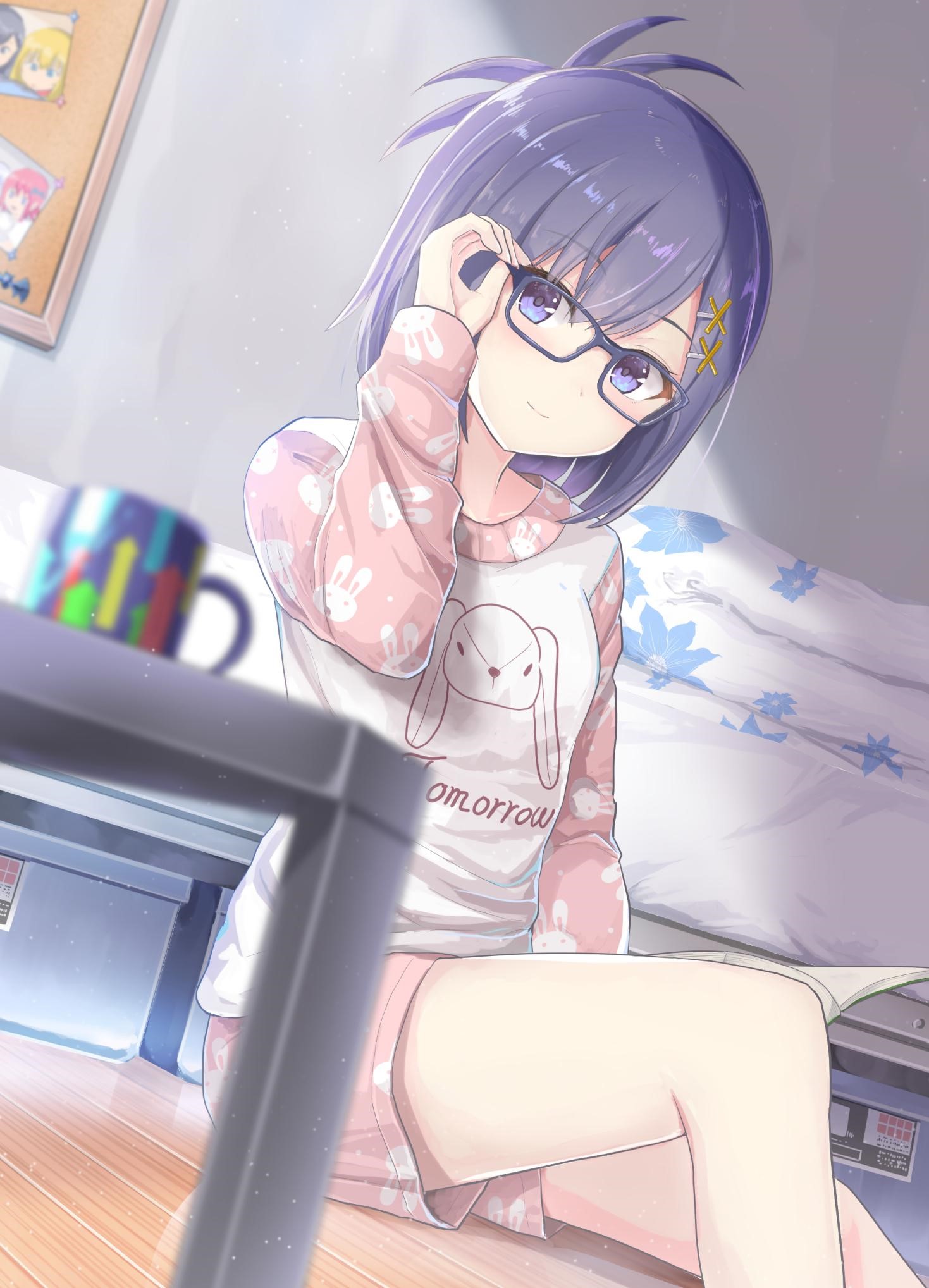 Tsukinose Vignette from Gabriel Dropout in Pink Pajamas HD Phone Wallpaper