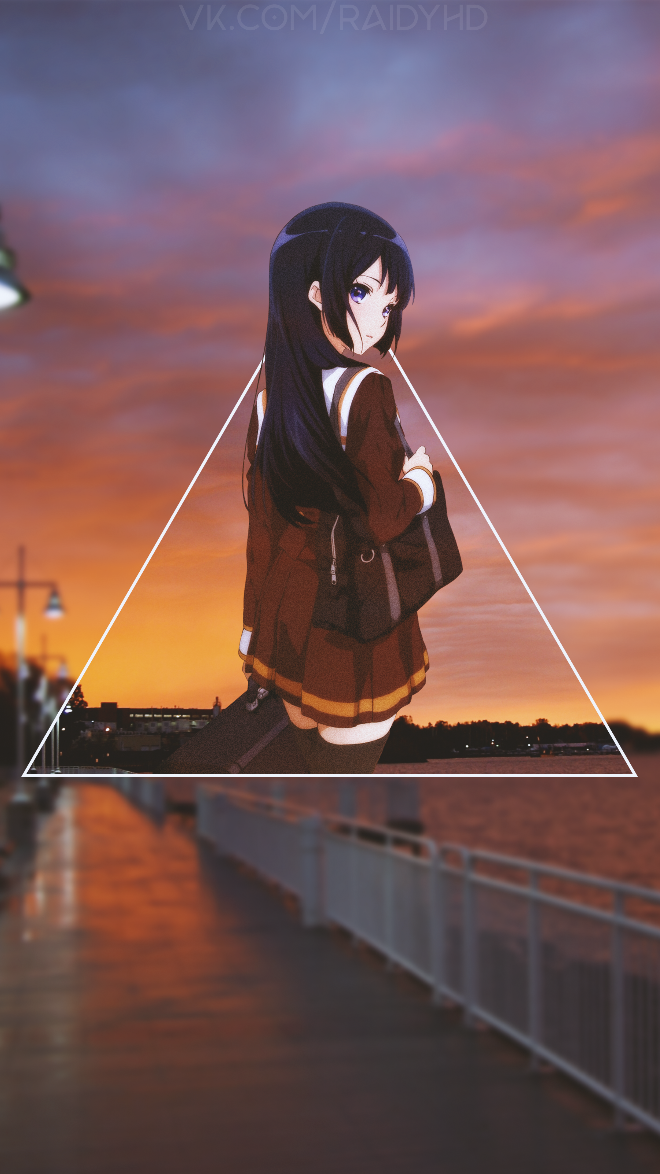 Kousaka Reina from Hibike! Euphonium at sunset HD Phone Wallpaper