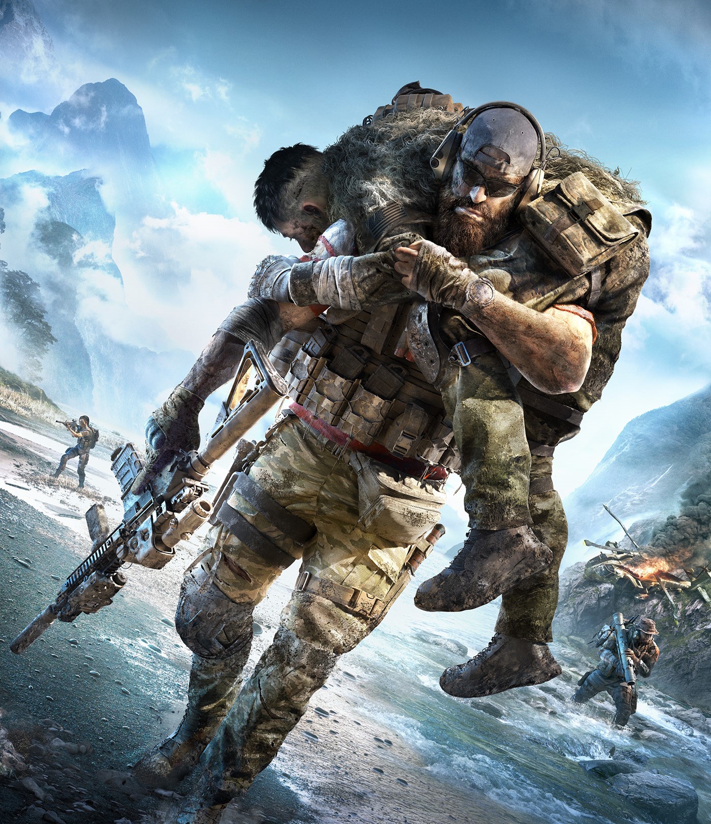 Soldiers with weapons in Ghost Recon video game art HD Phone Wallpaper
