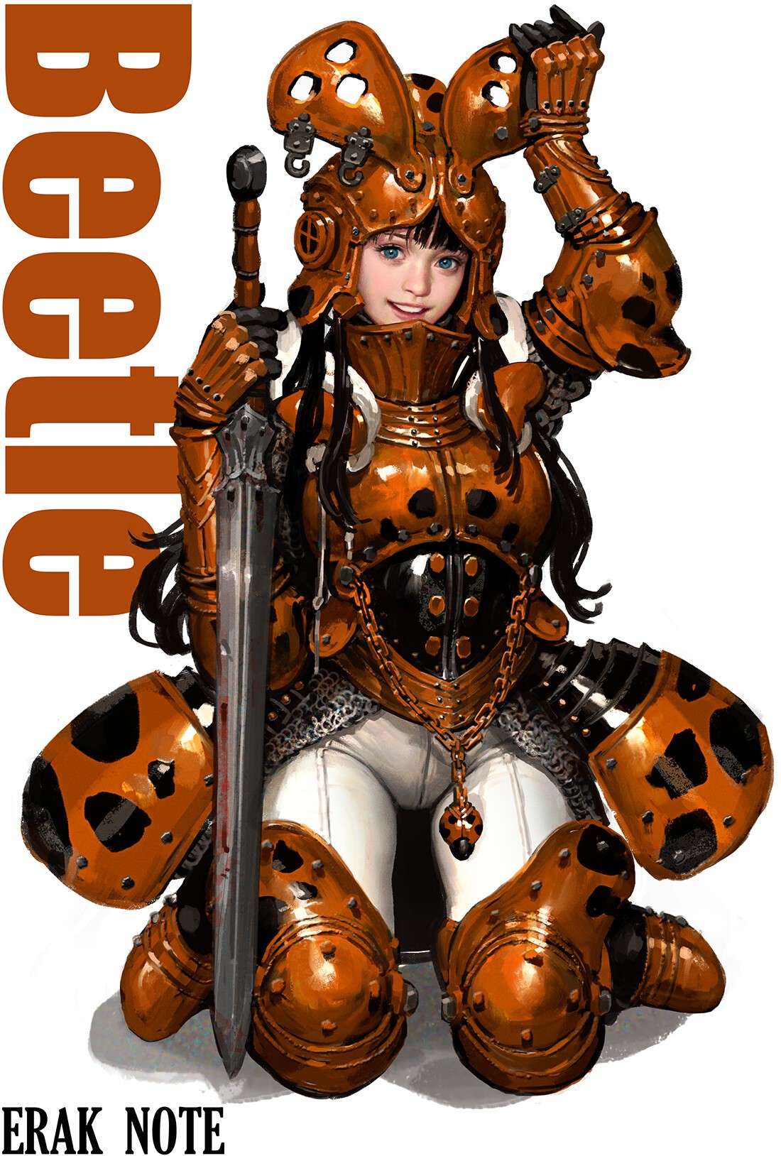 Beetle Girl with Sword HD Phone Wallpaper