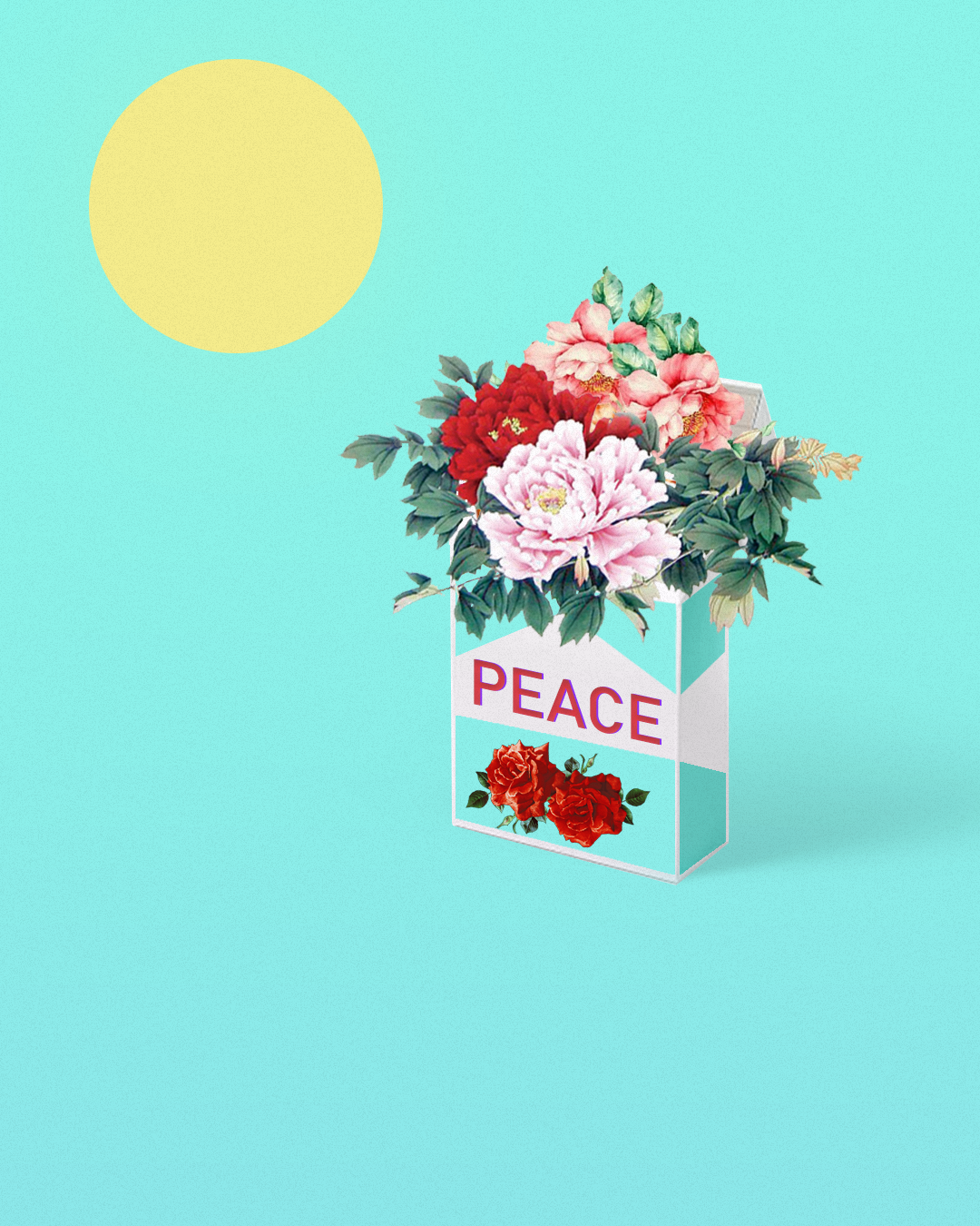 Cigarette pack with flowers and sun HD Phone Wallpaper