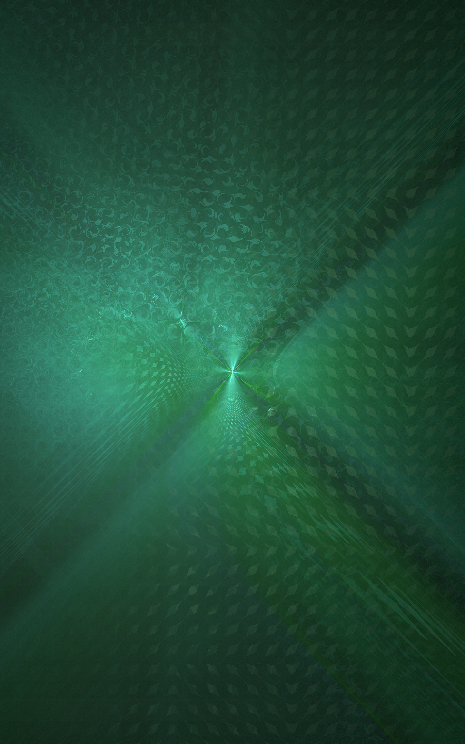 Abstract green digital art with fractal patterns HD Phone Wallpaper