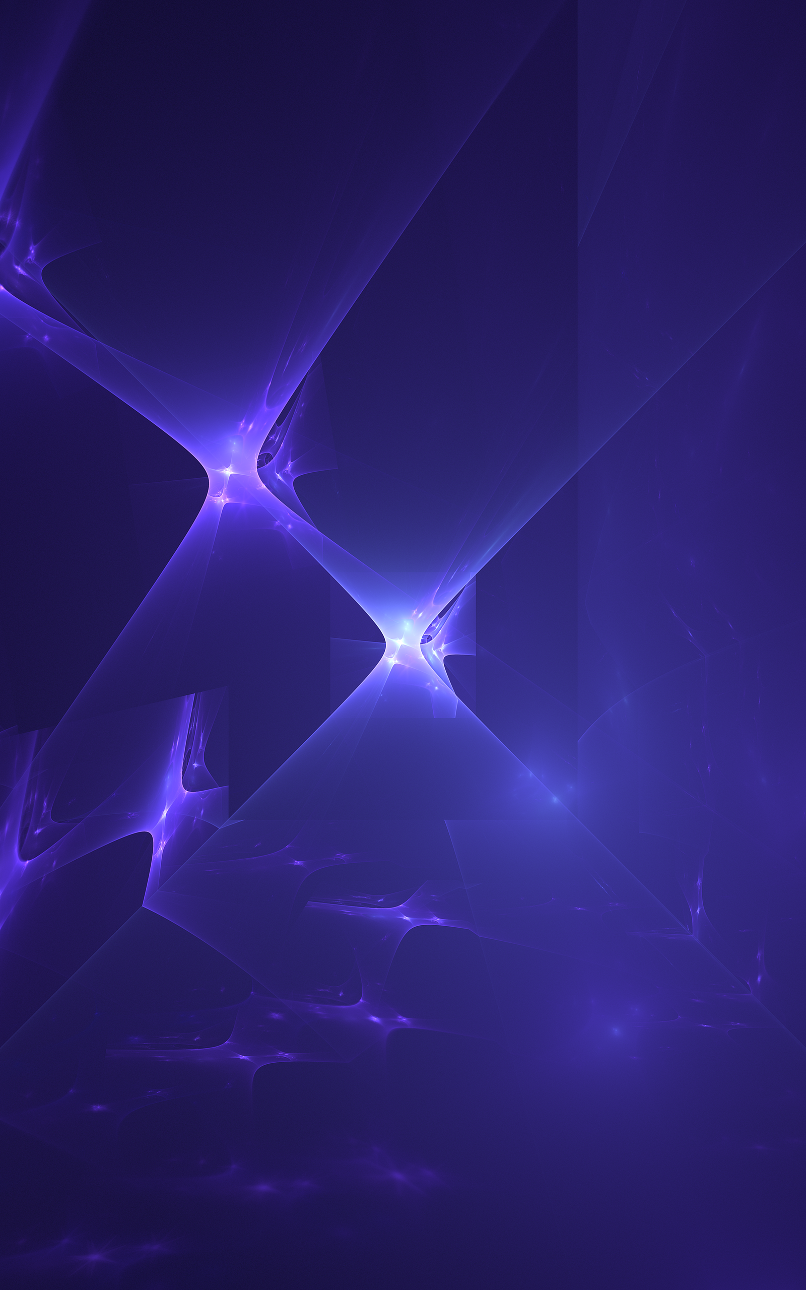 Abstract fractal art with glowing purple lights HD Phone Wallpaper
