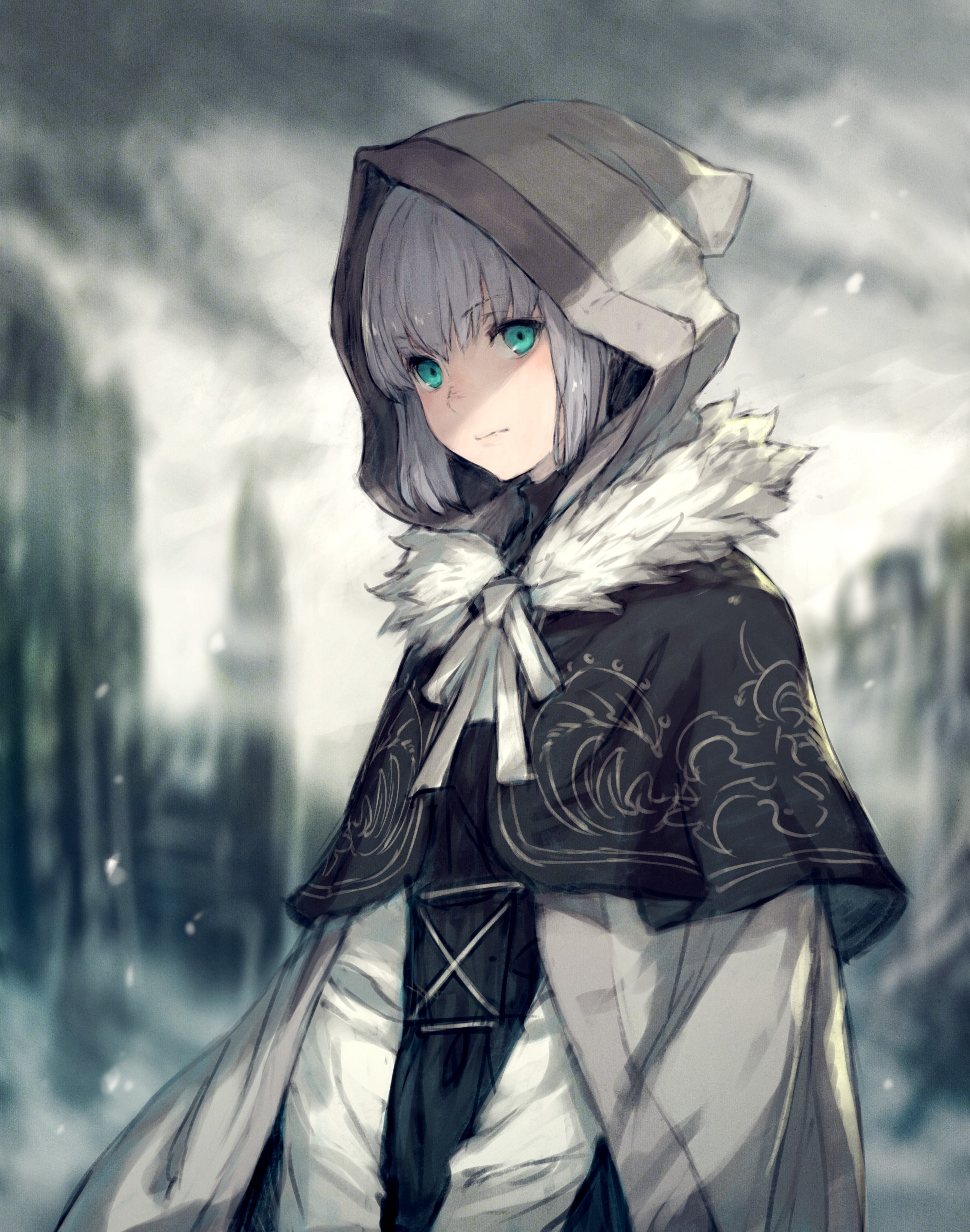 Anime Girl with Hood from Fate/Grand Order HD Phone Wallpaper