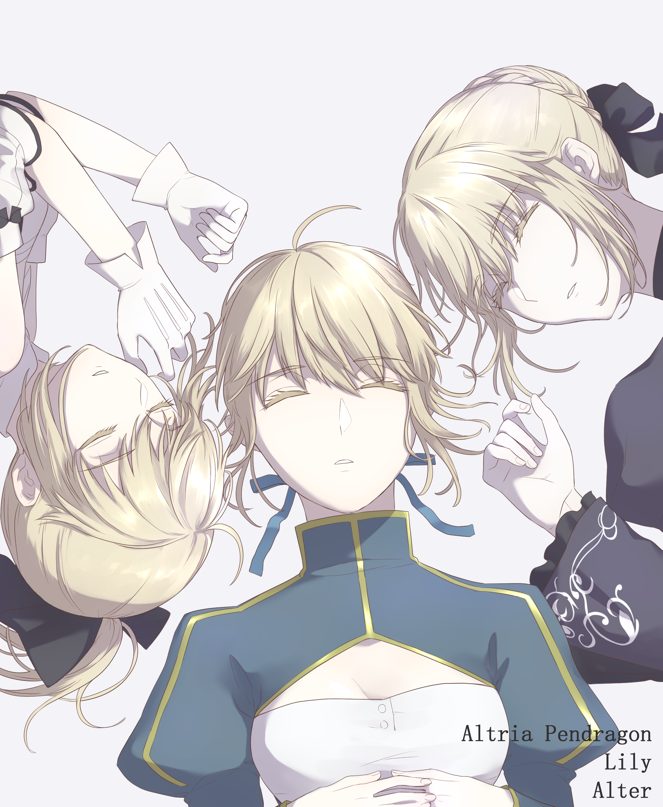 Arturia Pendragon, Saber Lily, and Saber Alter from Fate Series HD Phone Wallpaper