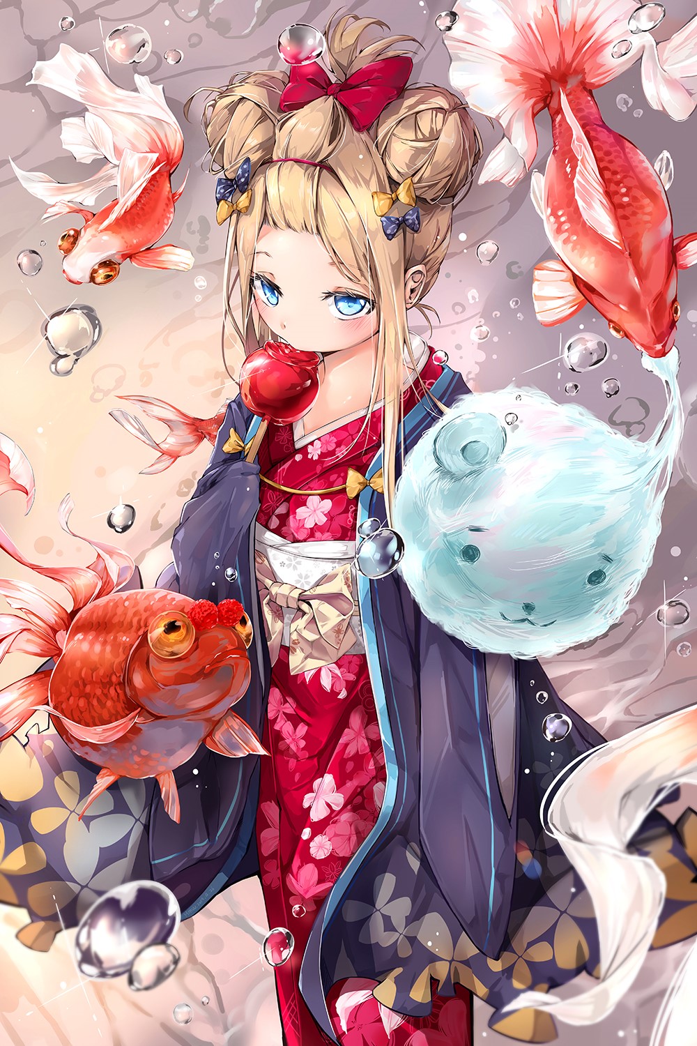 Abigail Williams from Fate/Grand Order with goldfish HD Phone Wallpaper