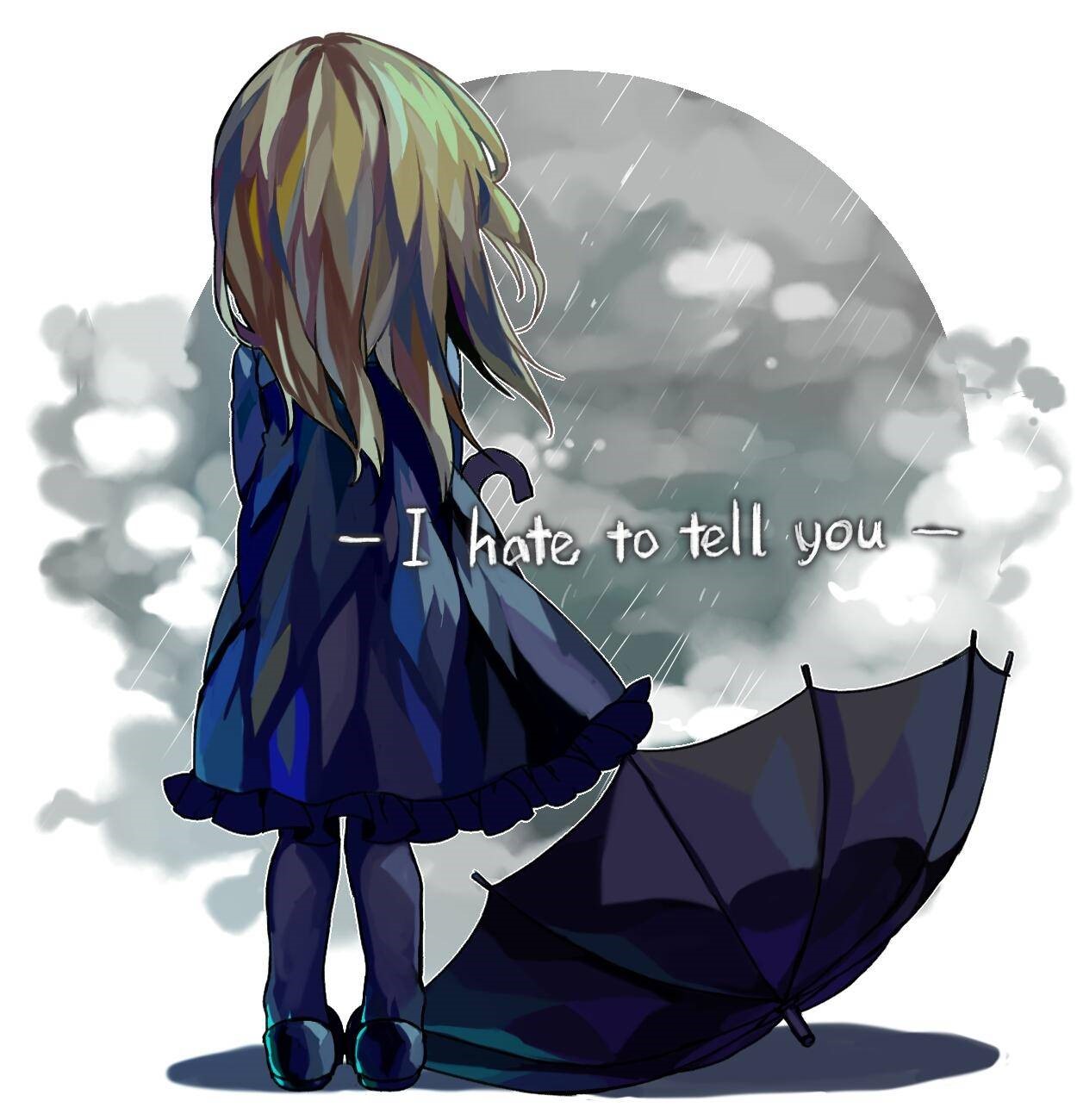 Girl with broken umbrella in the rain from Deemo HD Phone Wallpaper