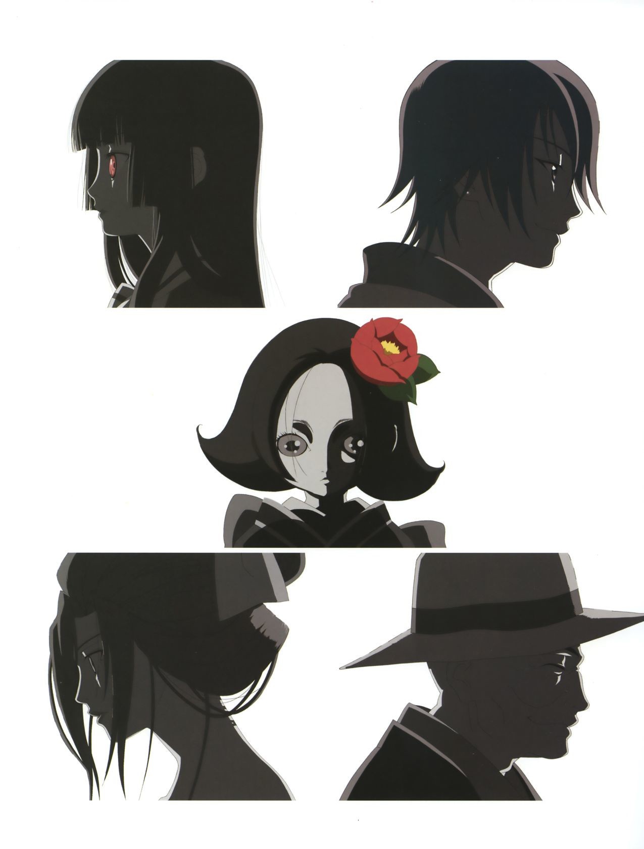 Characters from Jigoku Shoujo HD Phone Wallpaper