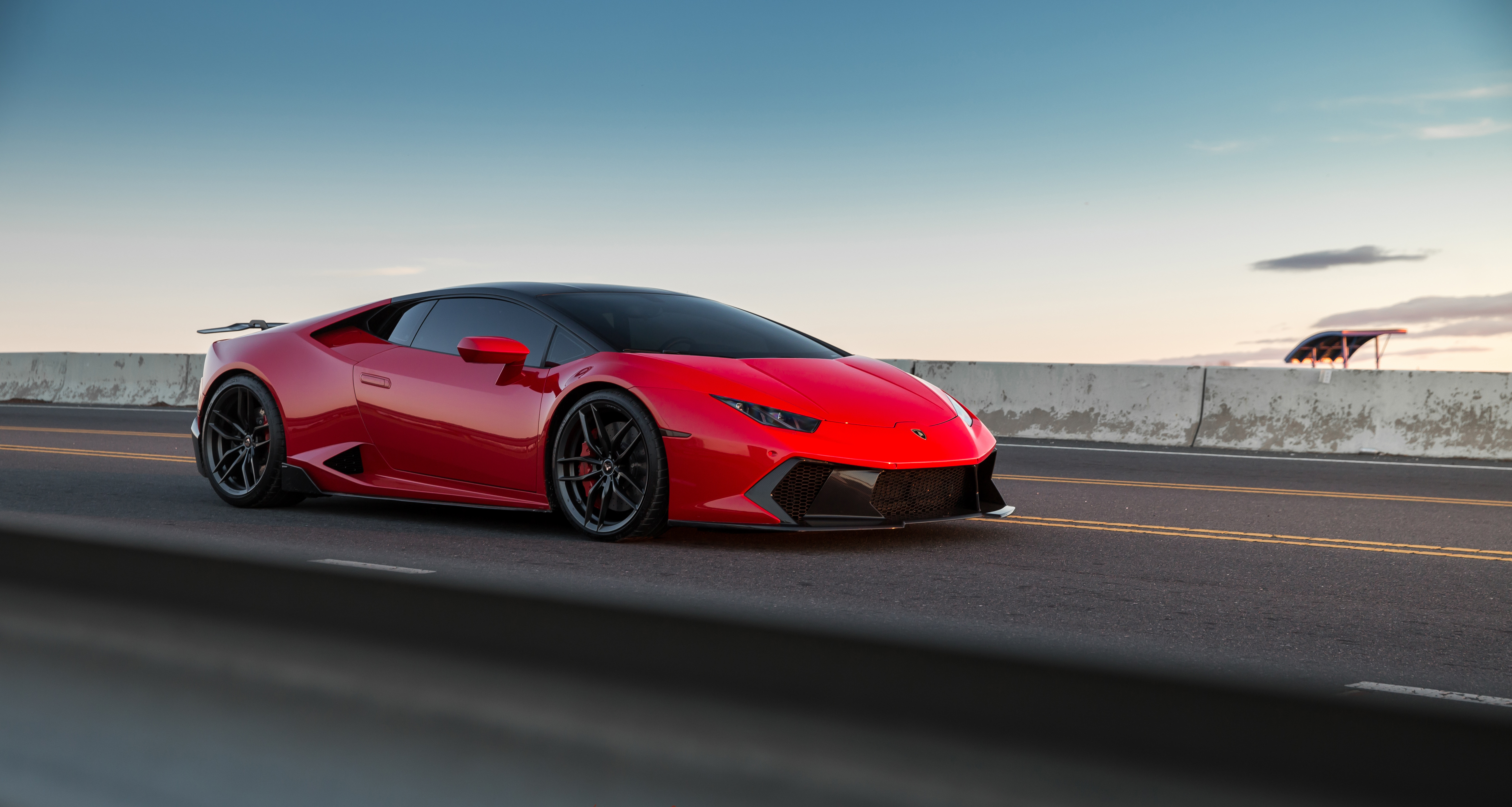 Red Lamborghini Huracan by Vorsteiner on Road HD Wallpaper