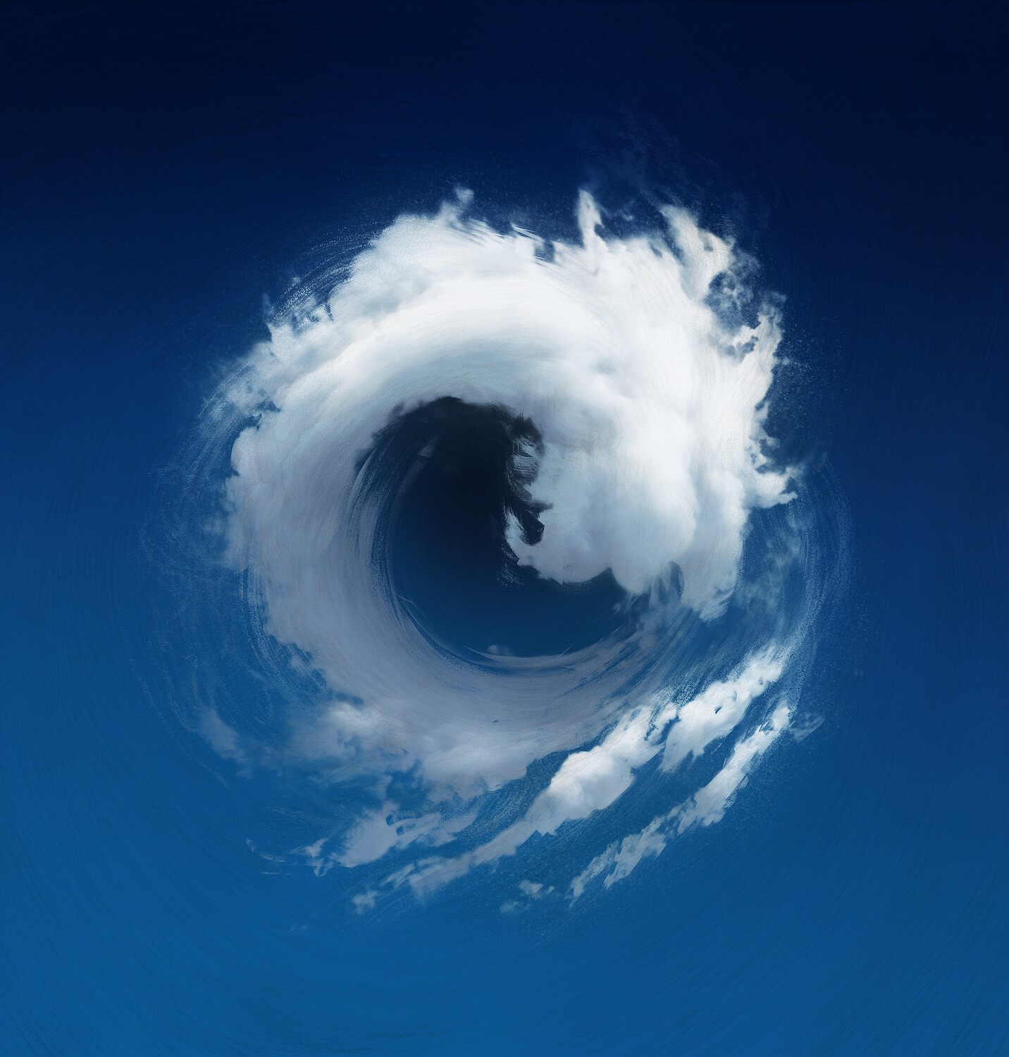 Cloud shaped like a swirling wave in a blue sky HD Phone Wallpaper