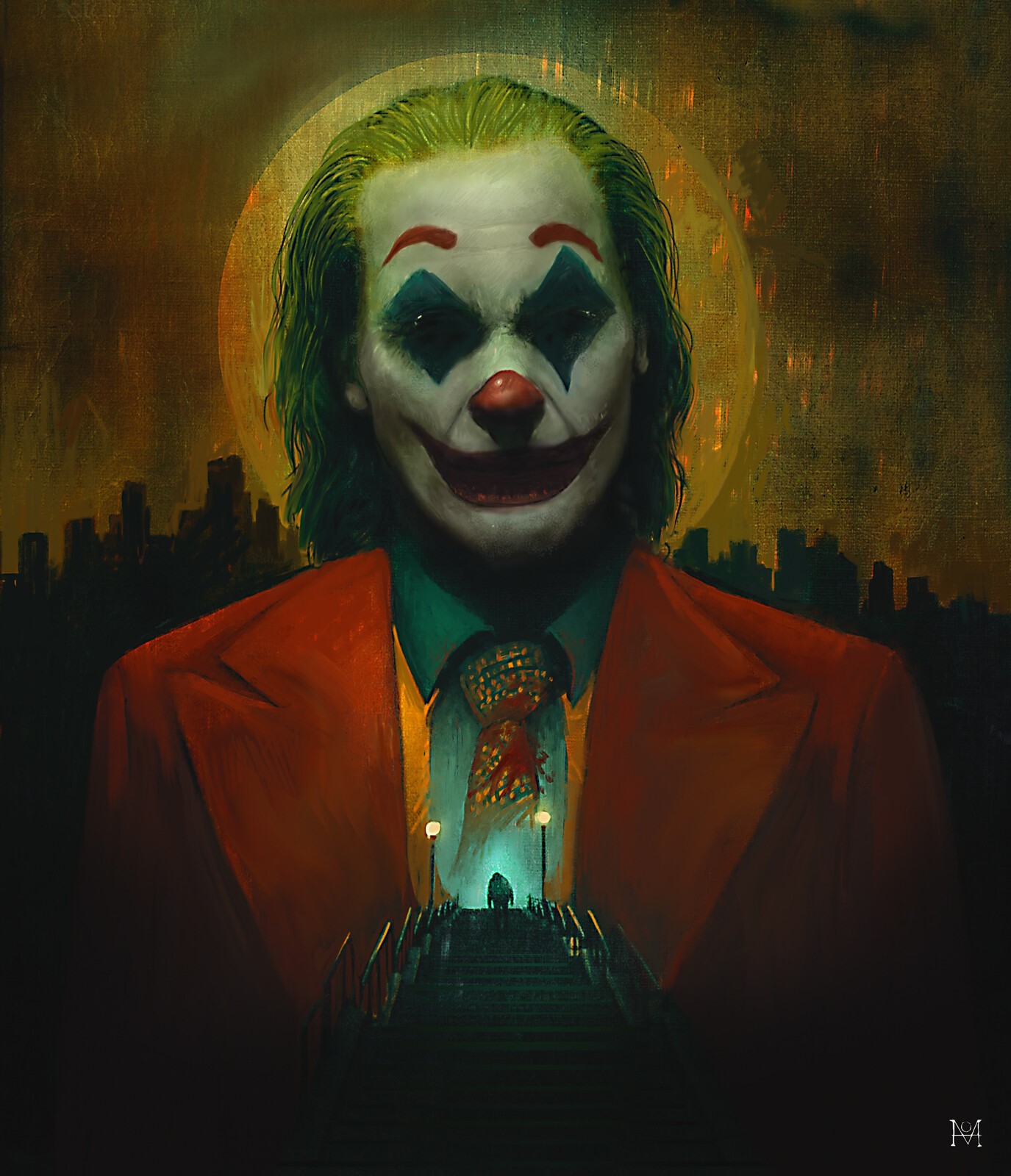 Joker from DC Comics digital comic art portrait HD Phone Wallpaper