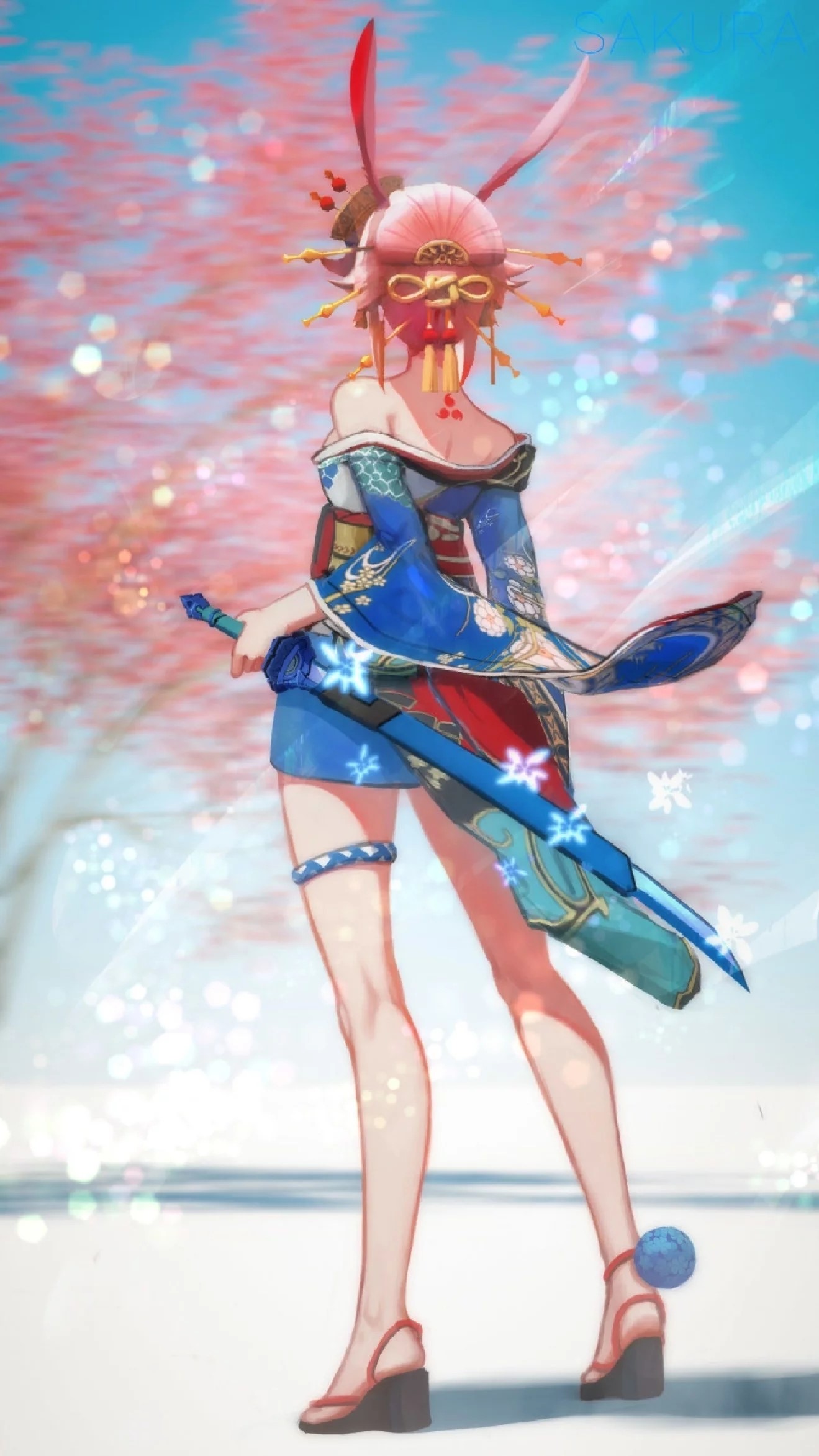 Anime girl with sword from Honkai Impact 3rd HD Phone Wallpaper
