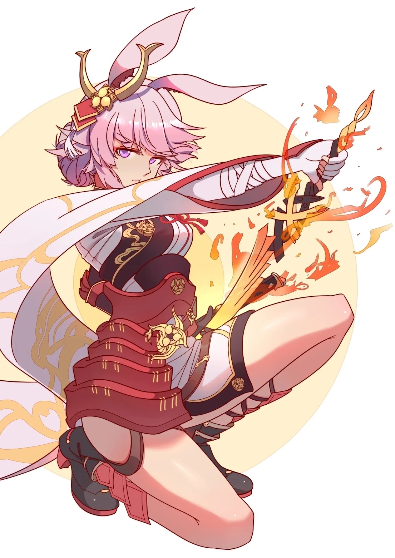 Yae Sakura from Honkai Impact 3rd kneeling with a sword HD Phone Wallpaper