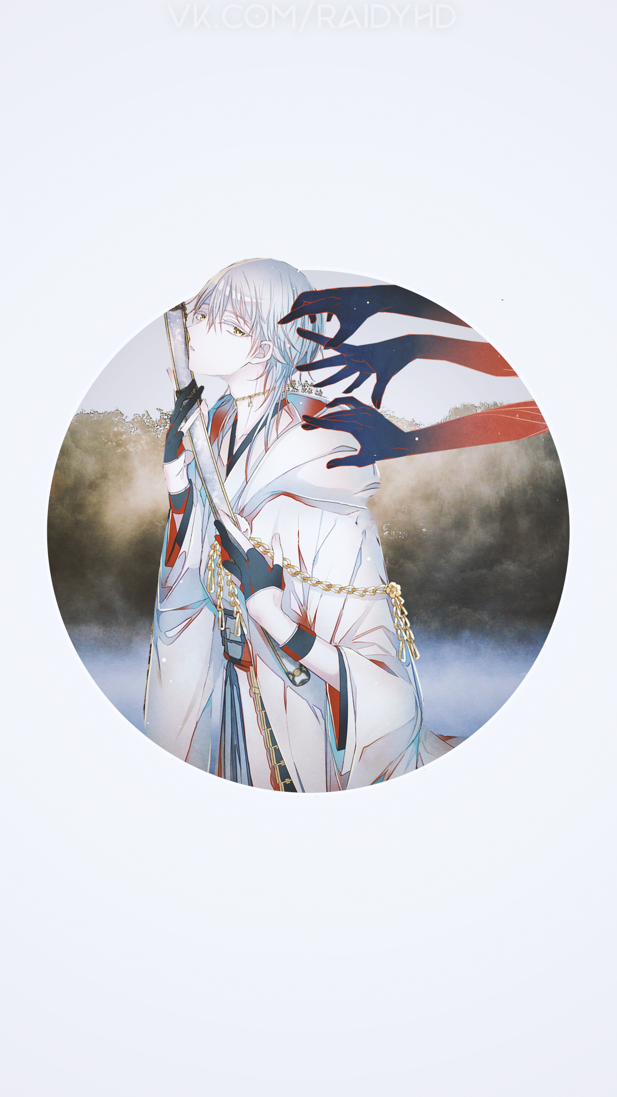 Anime boy with white hair and scroll HD Phone Wallpaper