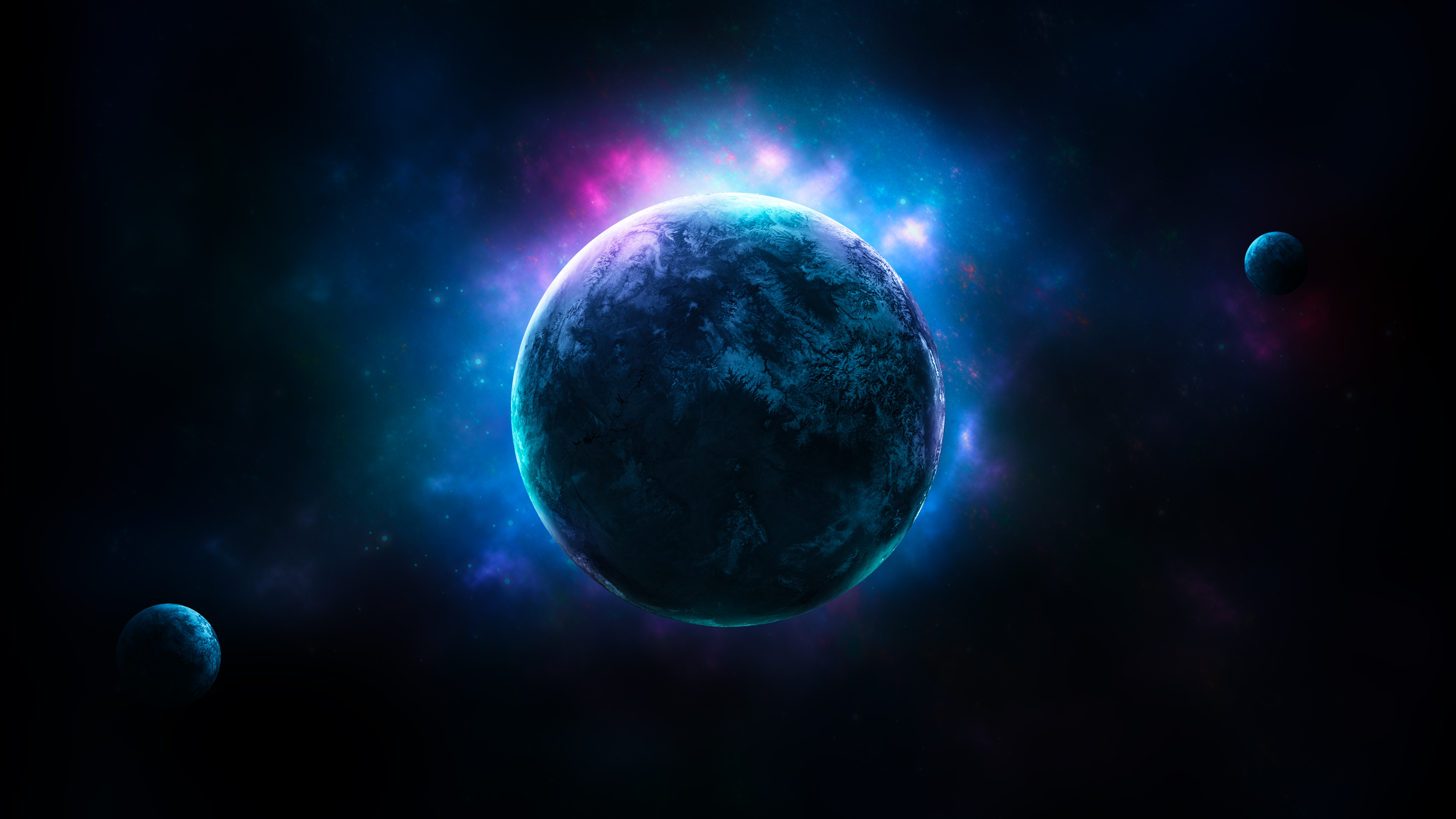 Planets and nebulae in deep space HD Wallpaper