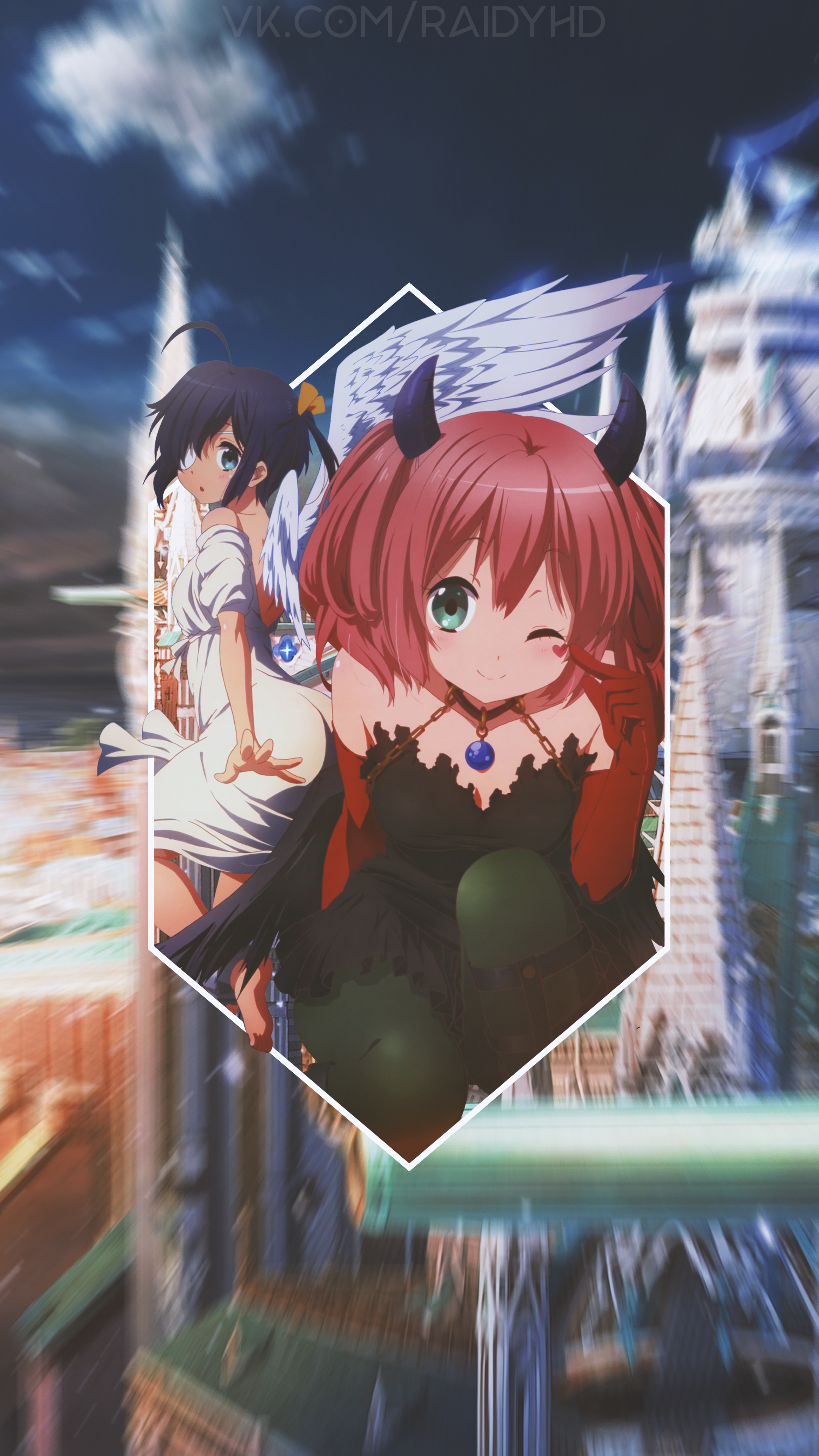 Shichimiya Satone and Takanashi Rikka from Chuunibyou demo Koi ga Shitai! HD Phone Wallpaper