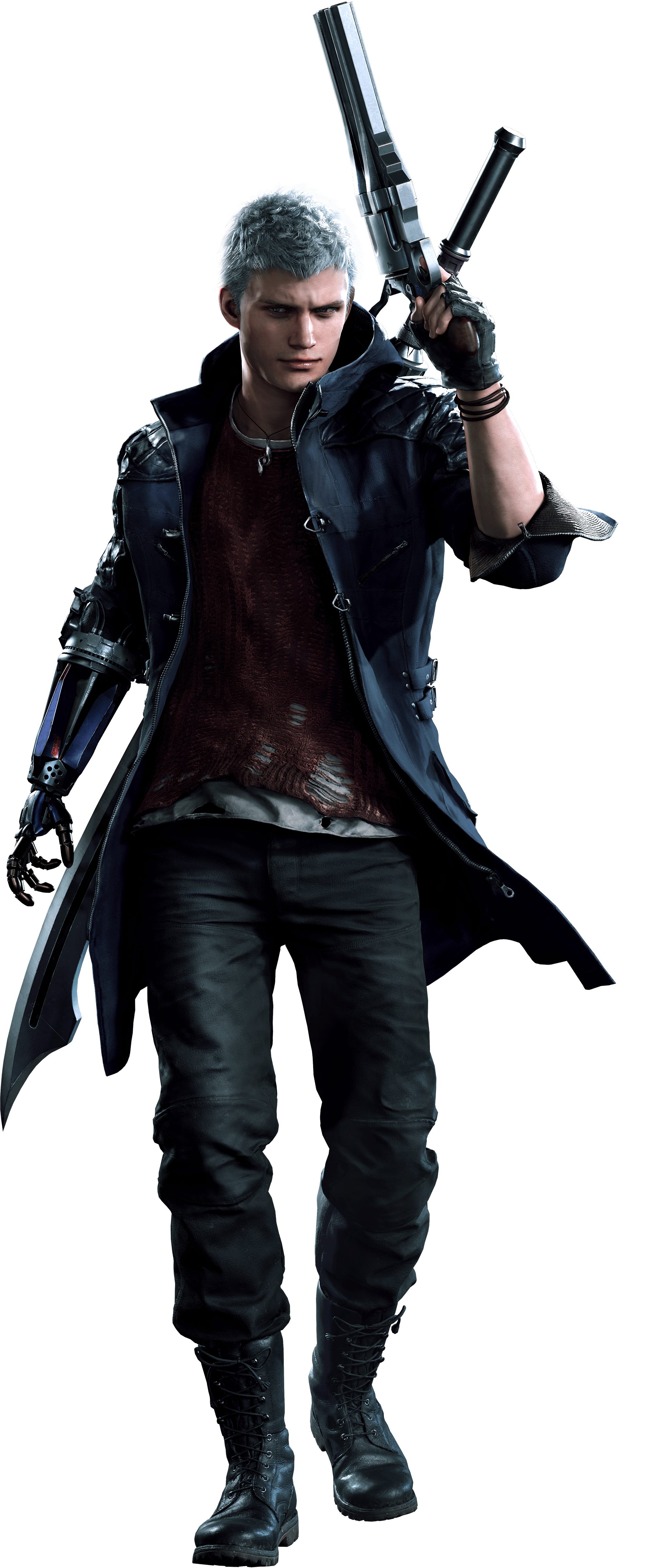 Nero from Devil May Cry 5 in Dynamic Pose HD Phone Wallpaper