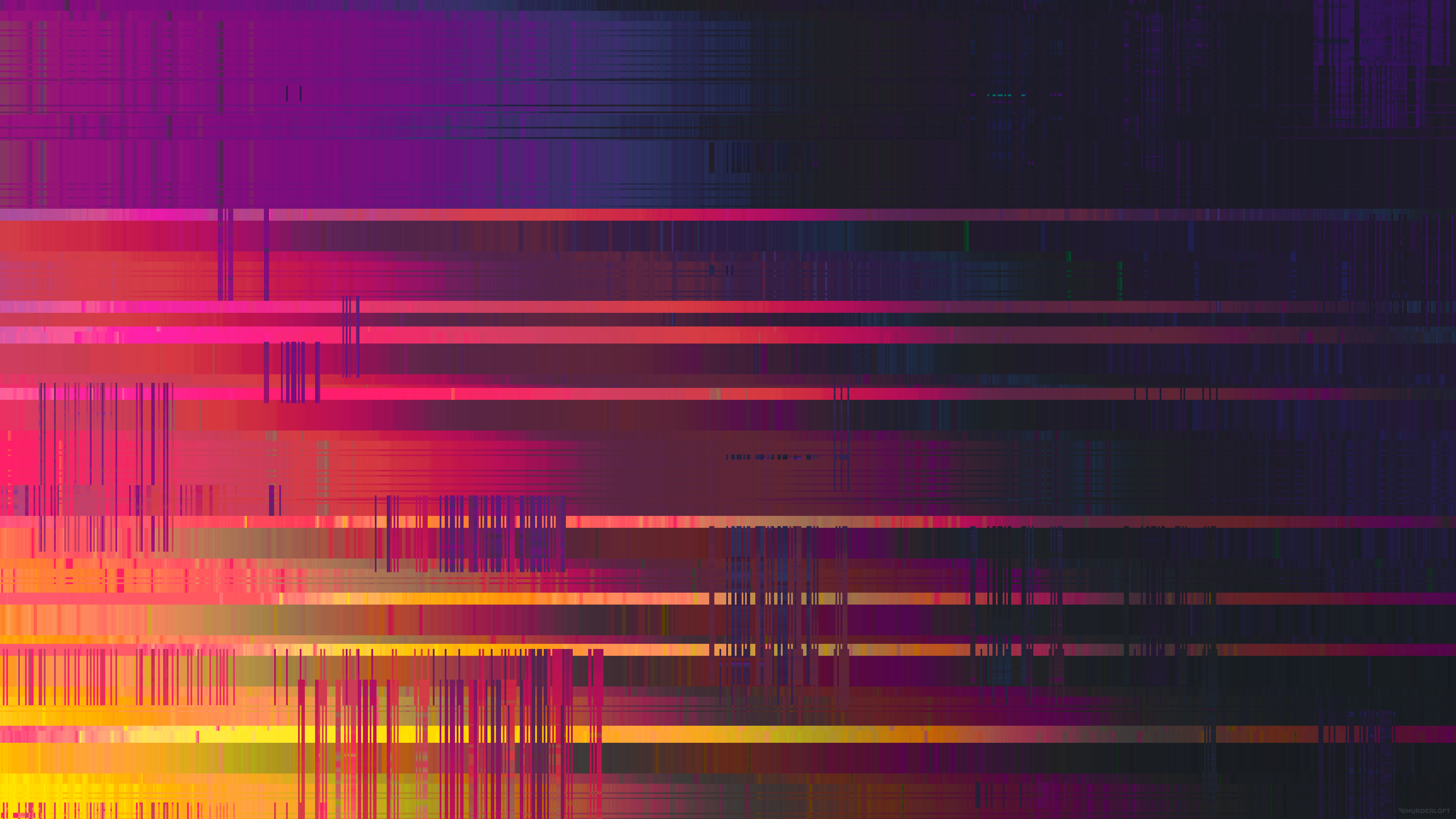 Glitch Art with Horizontal Lines and Gradient Colors HD Wallpaper
