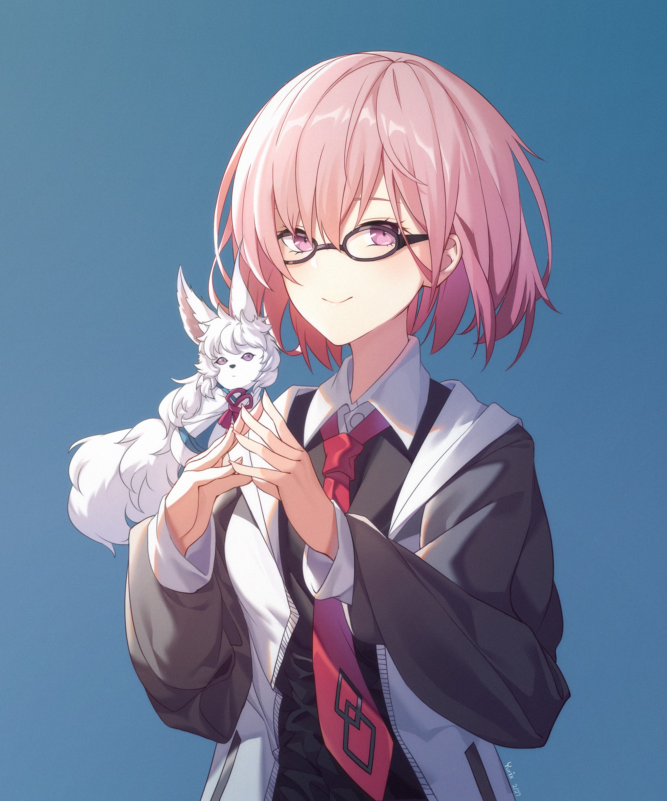 Mash Kyrielight from Fate/Grand Order with a fox spirit HD Phone Wallpaper