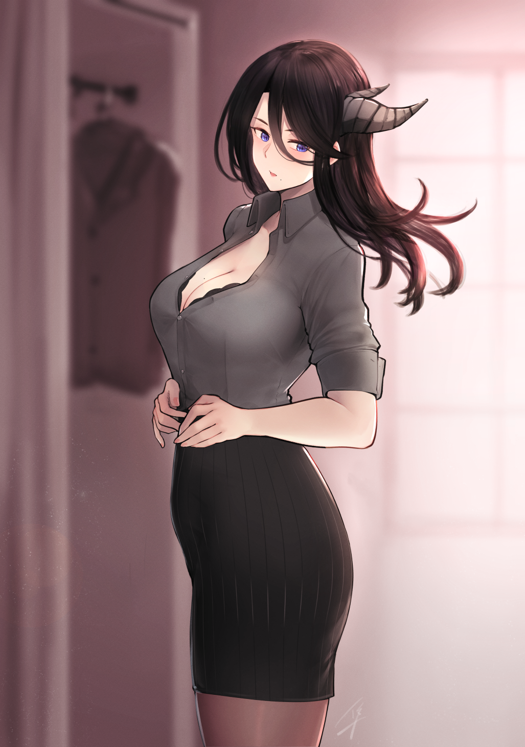 Original Character with Horns by Hayabusa HD Phone Wallpaper