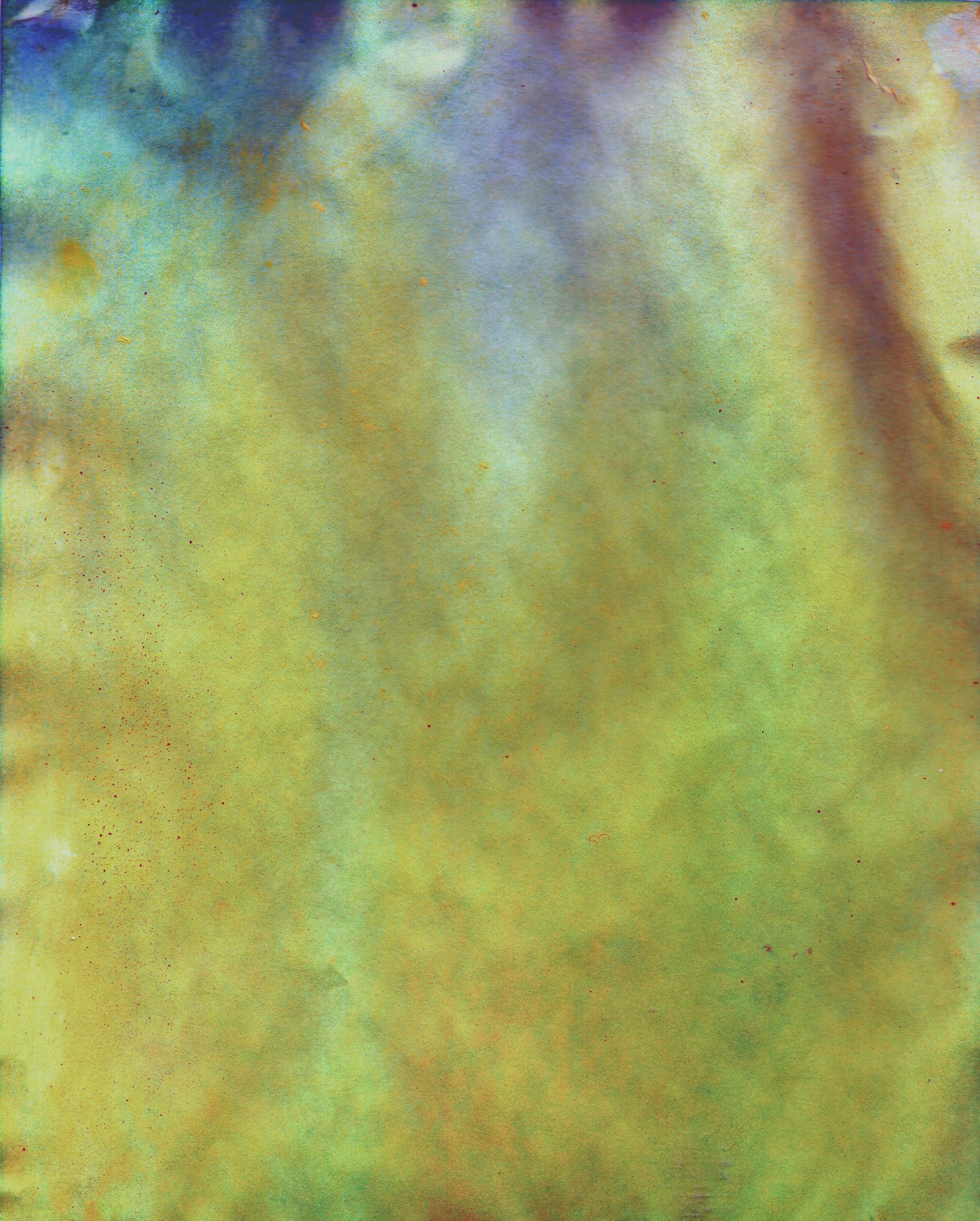 Abstract watercolor texture with green and blue hues HD Phone Wallpaper