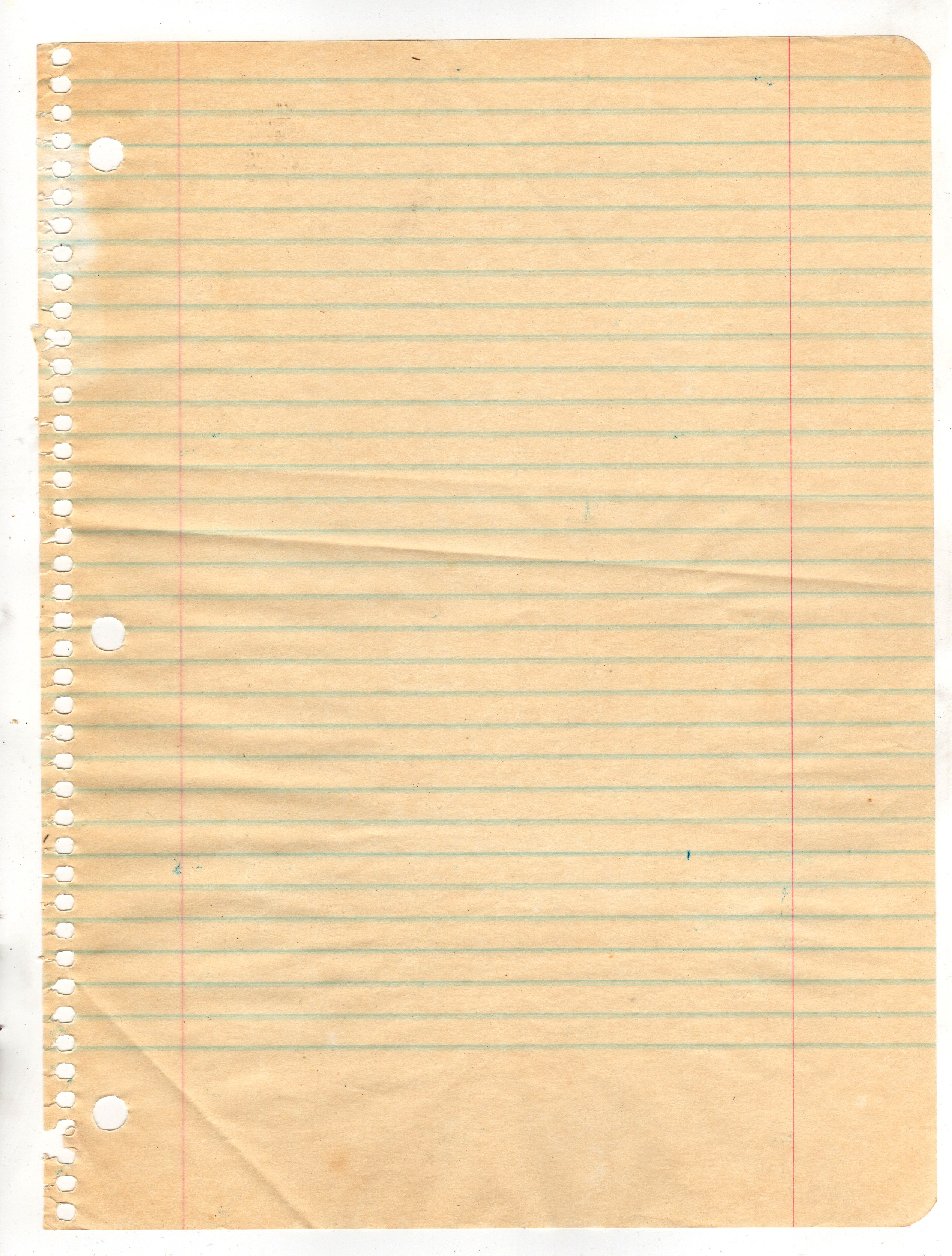 Aged lined paper with binder holes HD Phone Wallpaper