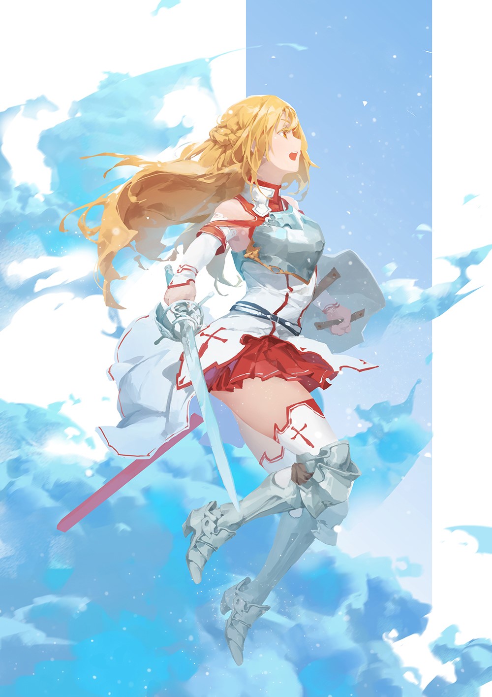 Asuna Yuuki from Sword Art Online in the sky HD Phone Wallpaper