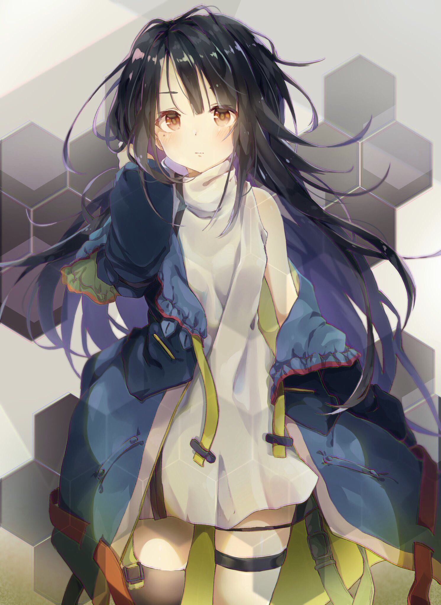 Anime girl with black hair from Girls Frontline HD Phone Wallpaper