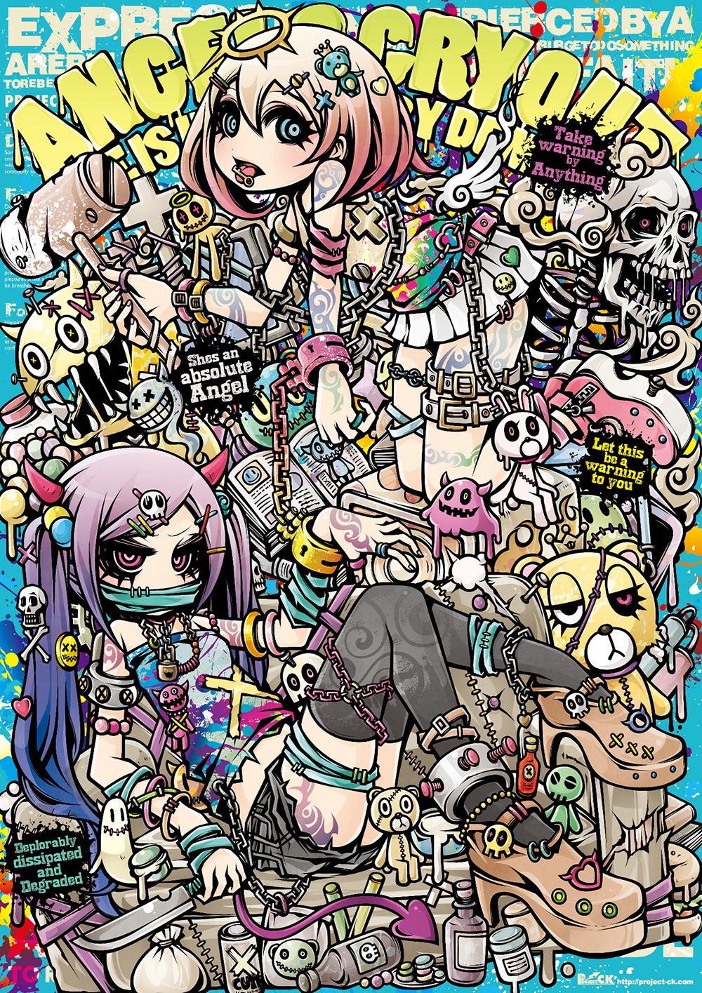 Project.C.K. Original Characters Angel Cry HD Phone Wallpaper